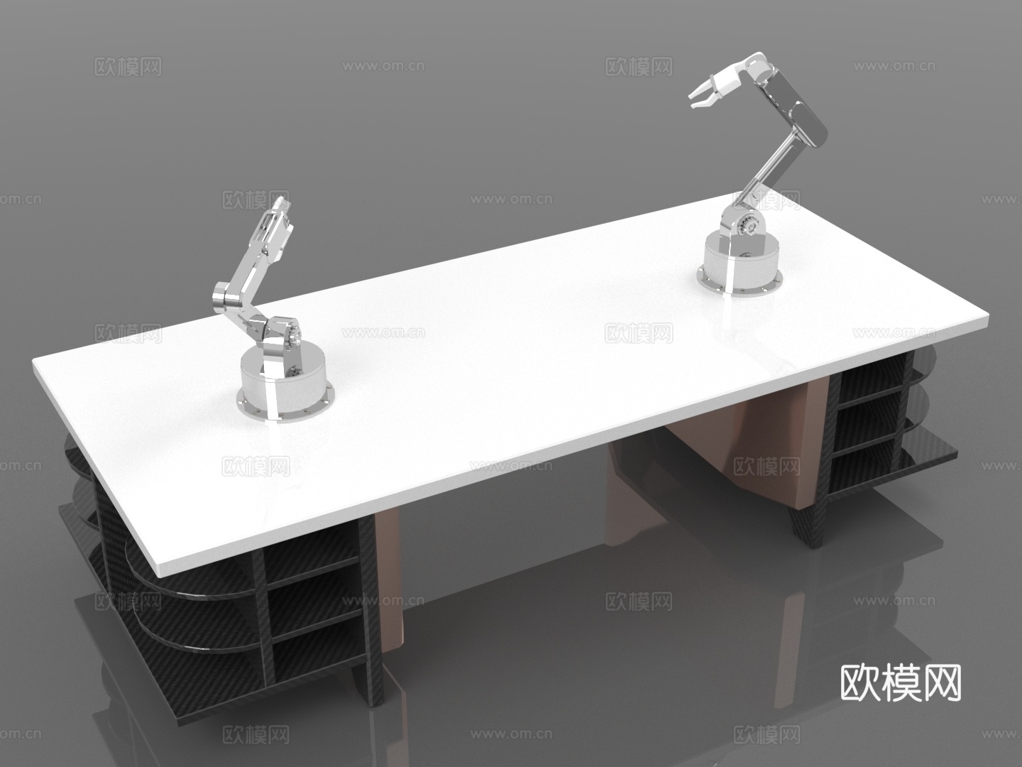 工作台 机械臂 实验室设备 工业设计 自动化平台3d模型下载（渲染图1）