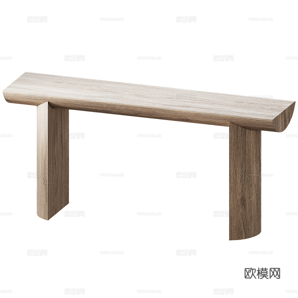 新中式实木端景台 玄关桌3d模型下载（渲染图2）