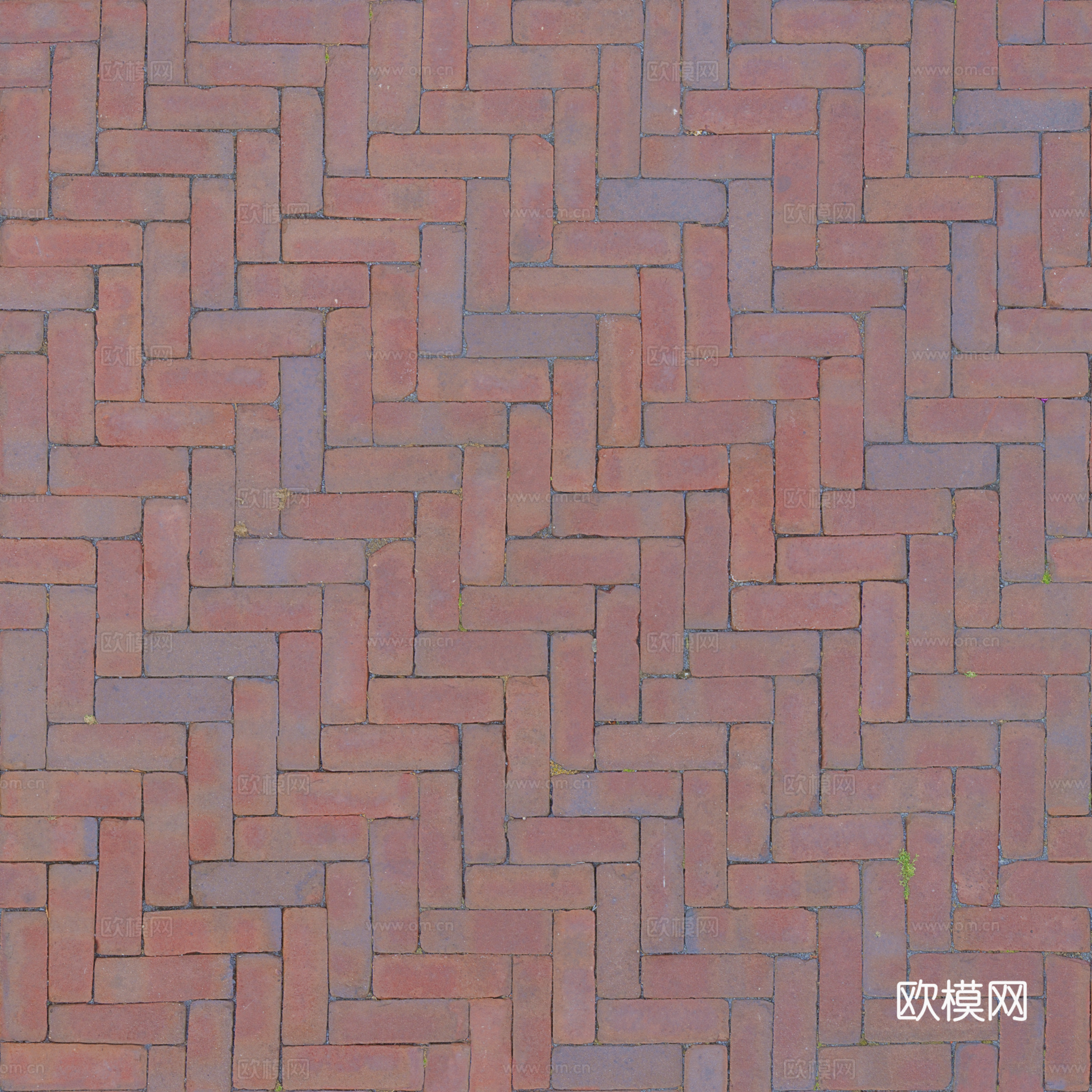 无缝老旧红砖地砖户外砖铺路砖 PBR材质贴图 2k