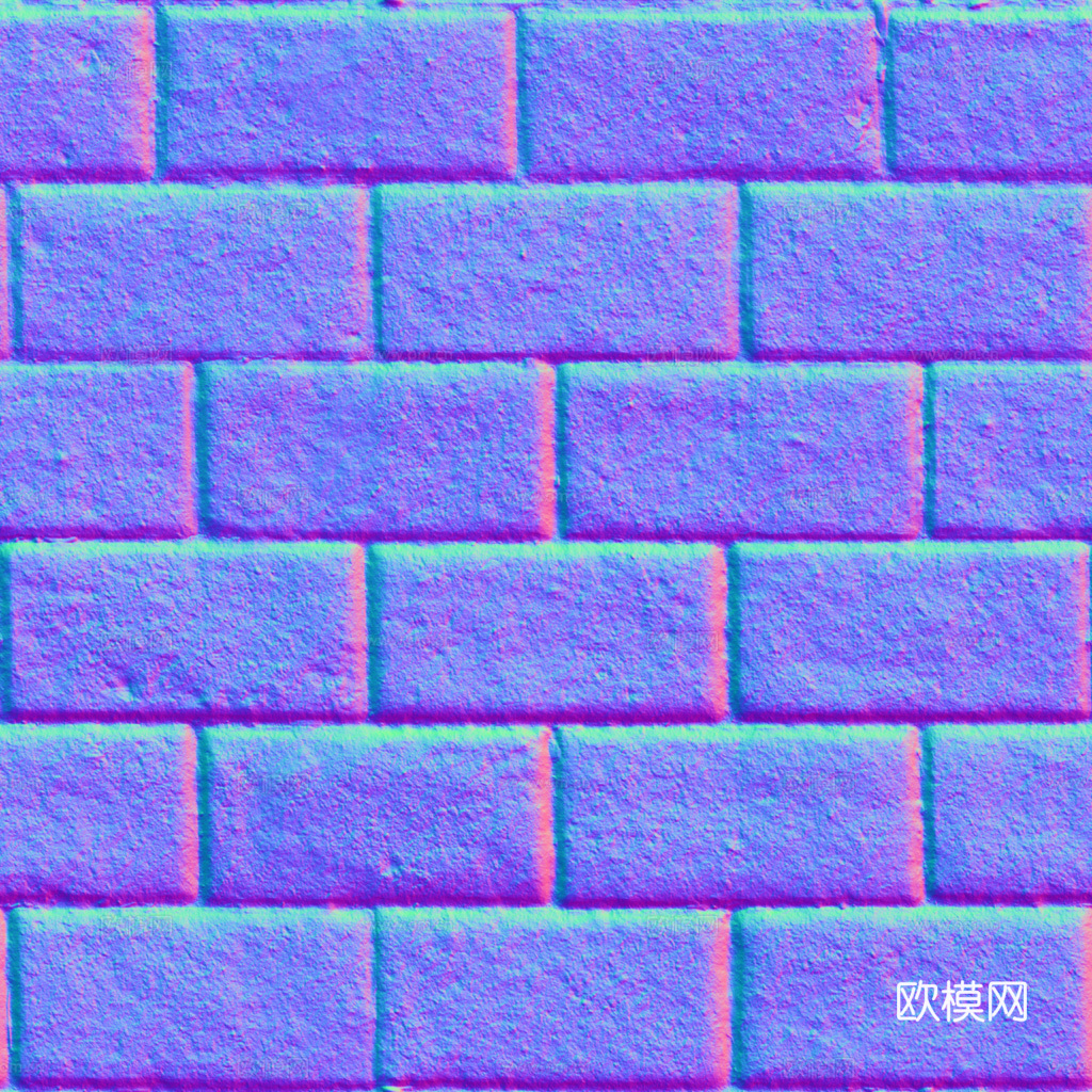 无缝青砖户外砖铺路石 PBR材质贴图 1k