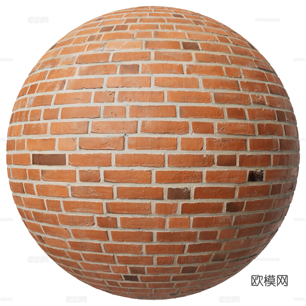 无缝红砖砖墙 PBR材质贴图 2k