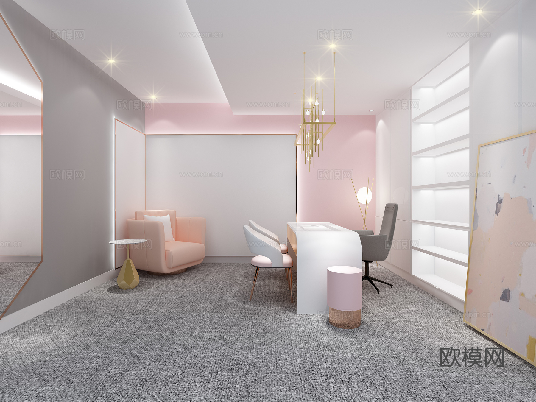 其它轻奢办公室空间3d模型下载