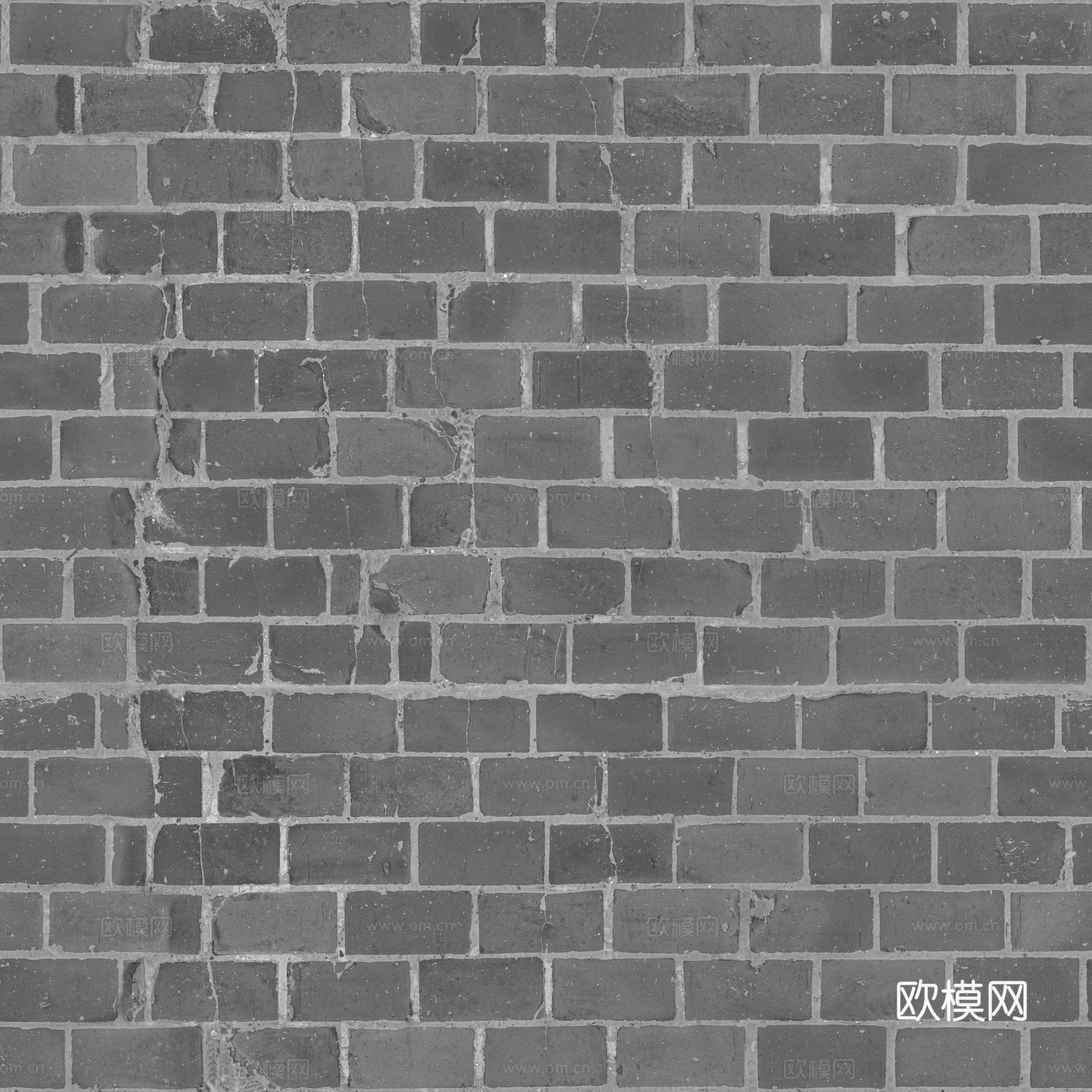 无缝破旧红砖青砖砖墙砖地 PBR材质贴图 2k