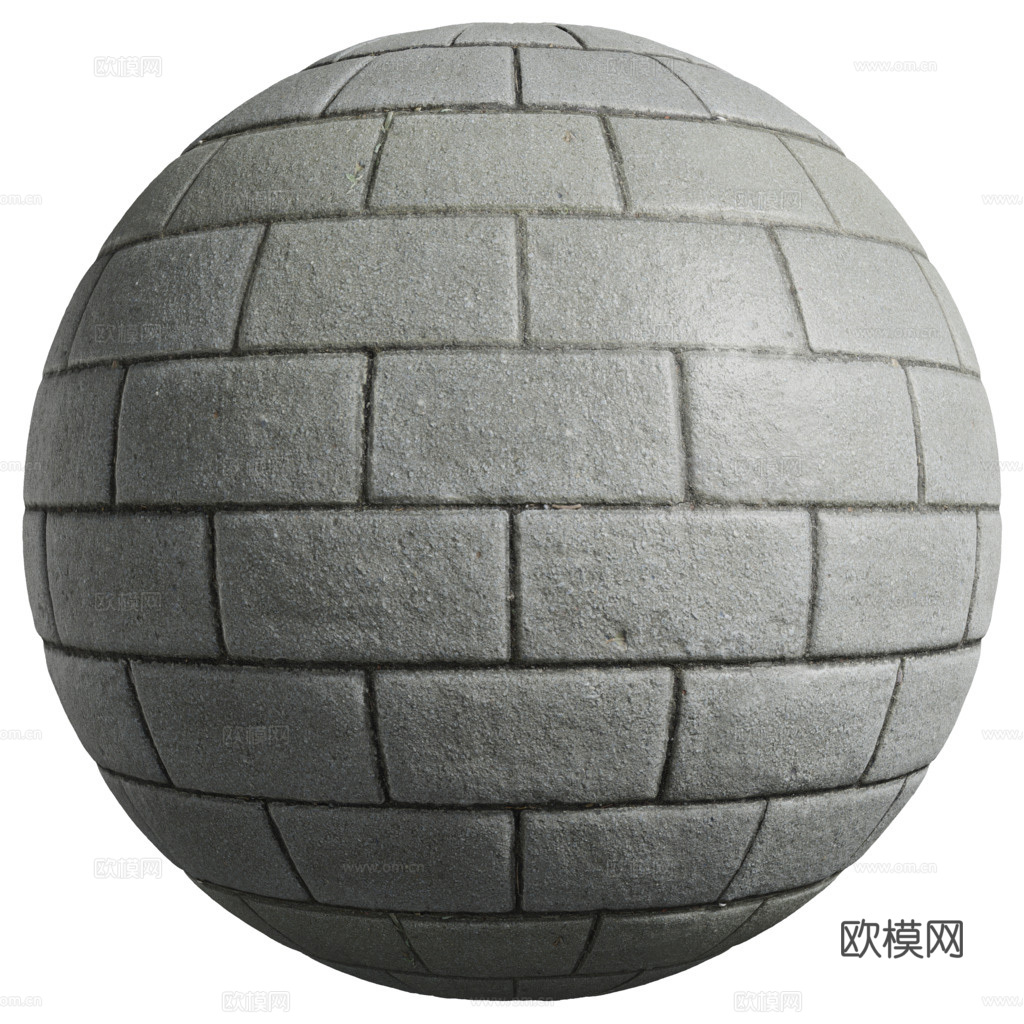 无缝青砖户外砖铺路石 PBR材质贴图 2k