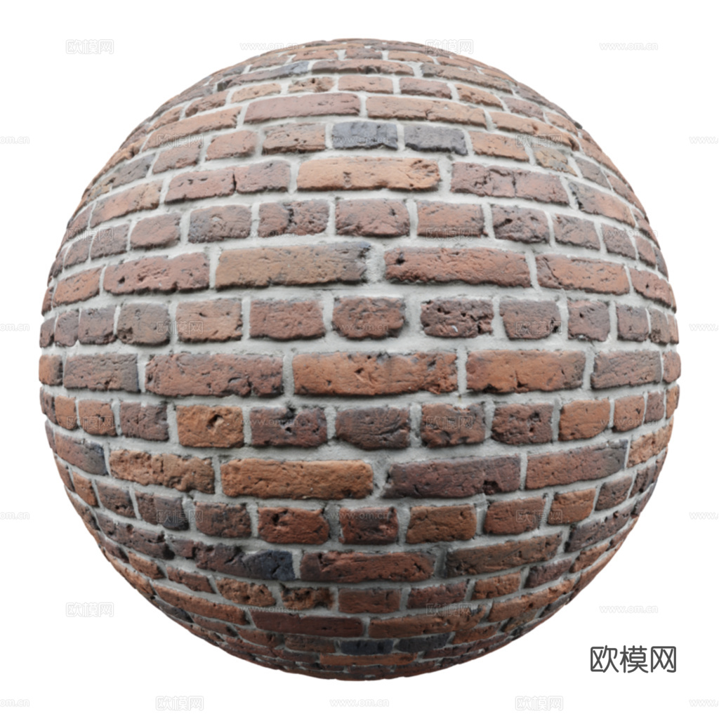 无缝老旧红砖砖墙 PBR材质贴图 2k