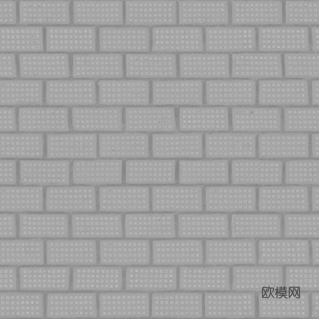 无缝红砖砖墙空心砖 PBR材质贴图 1k
