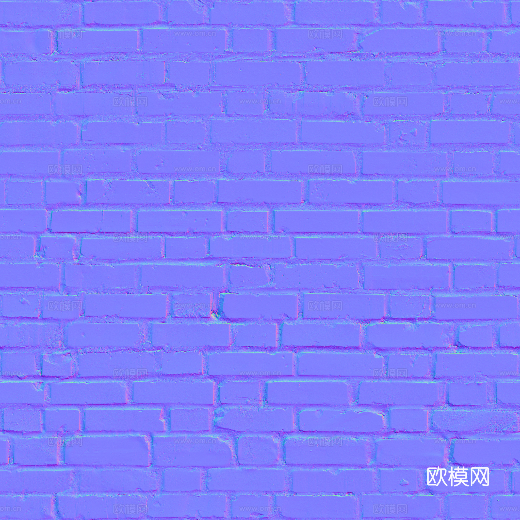 无缝红砖砖墙老旧红砖 PBR材质贴图 2k
