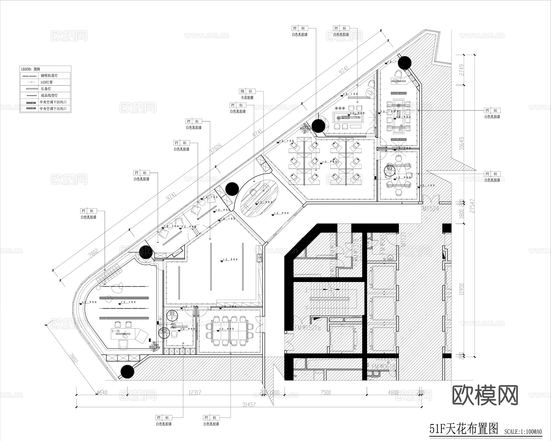 办公空间施工图cad施工图