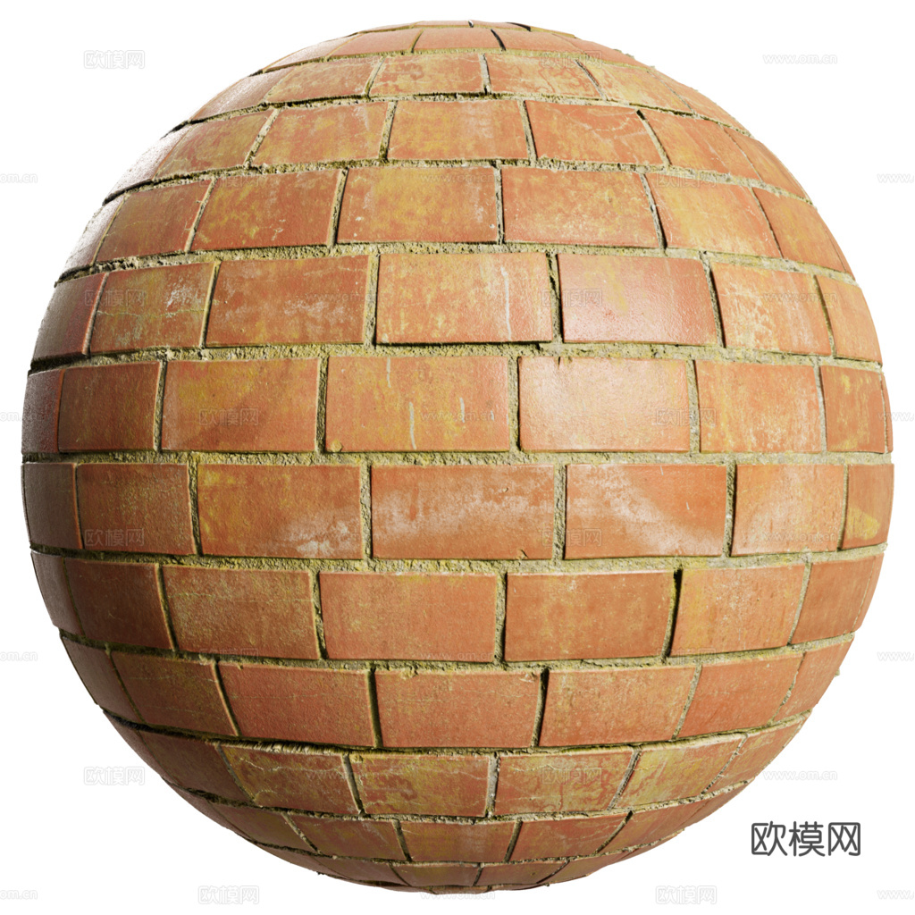 无缝老旧苔藓砖墙砖地 PBR材质贴图 2k