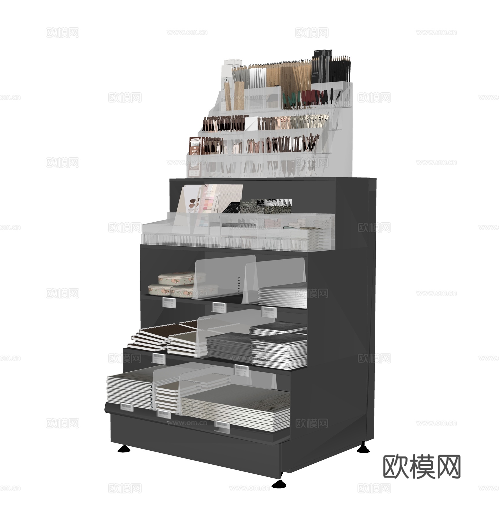 文具展柜 文具集合su模型