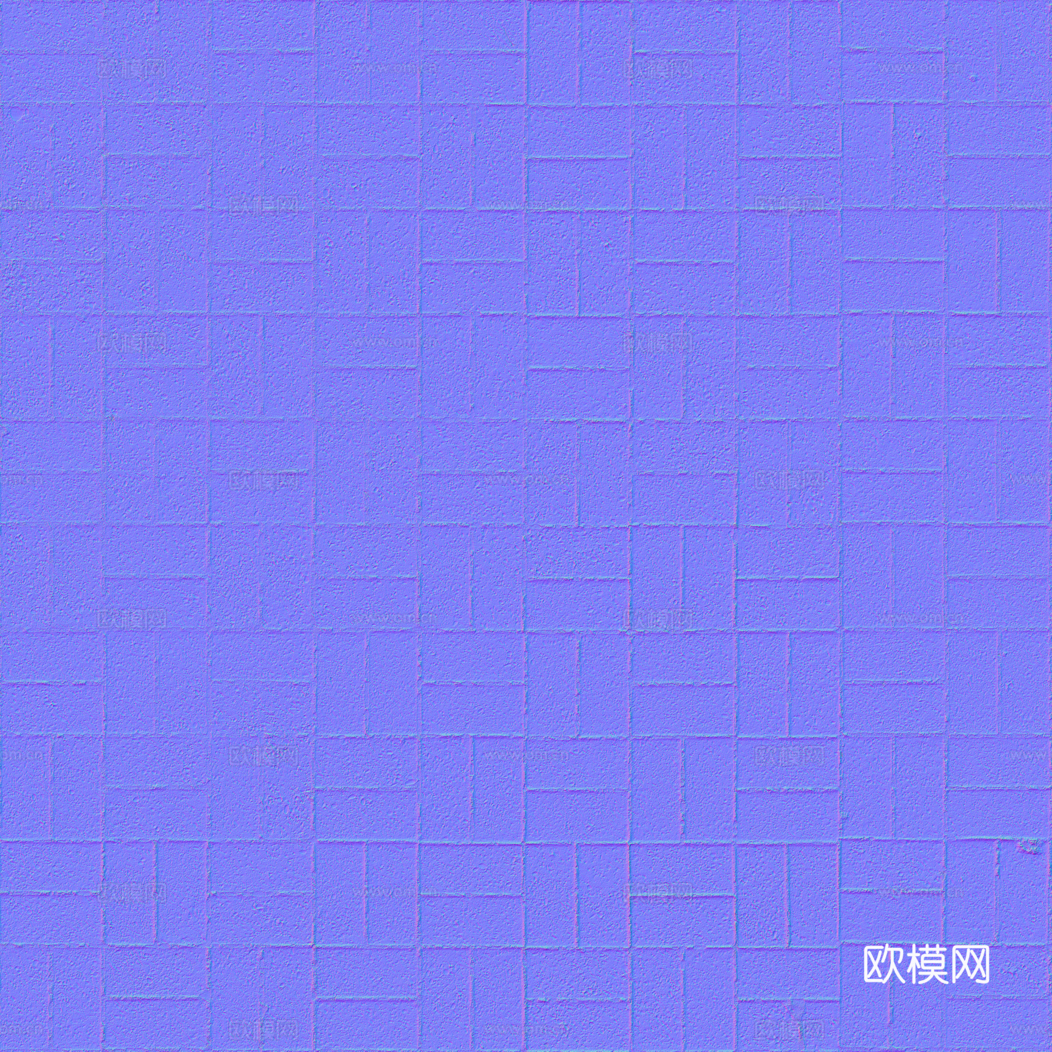 无缝水泥砖户外砖铺路石铺路砖 PBR材质贴图 2k