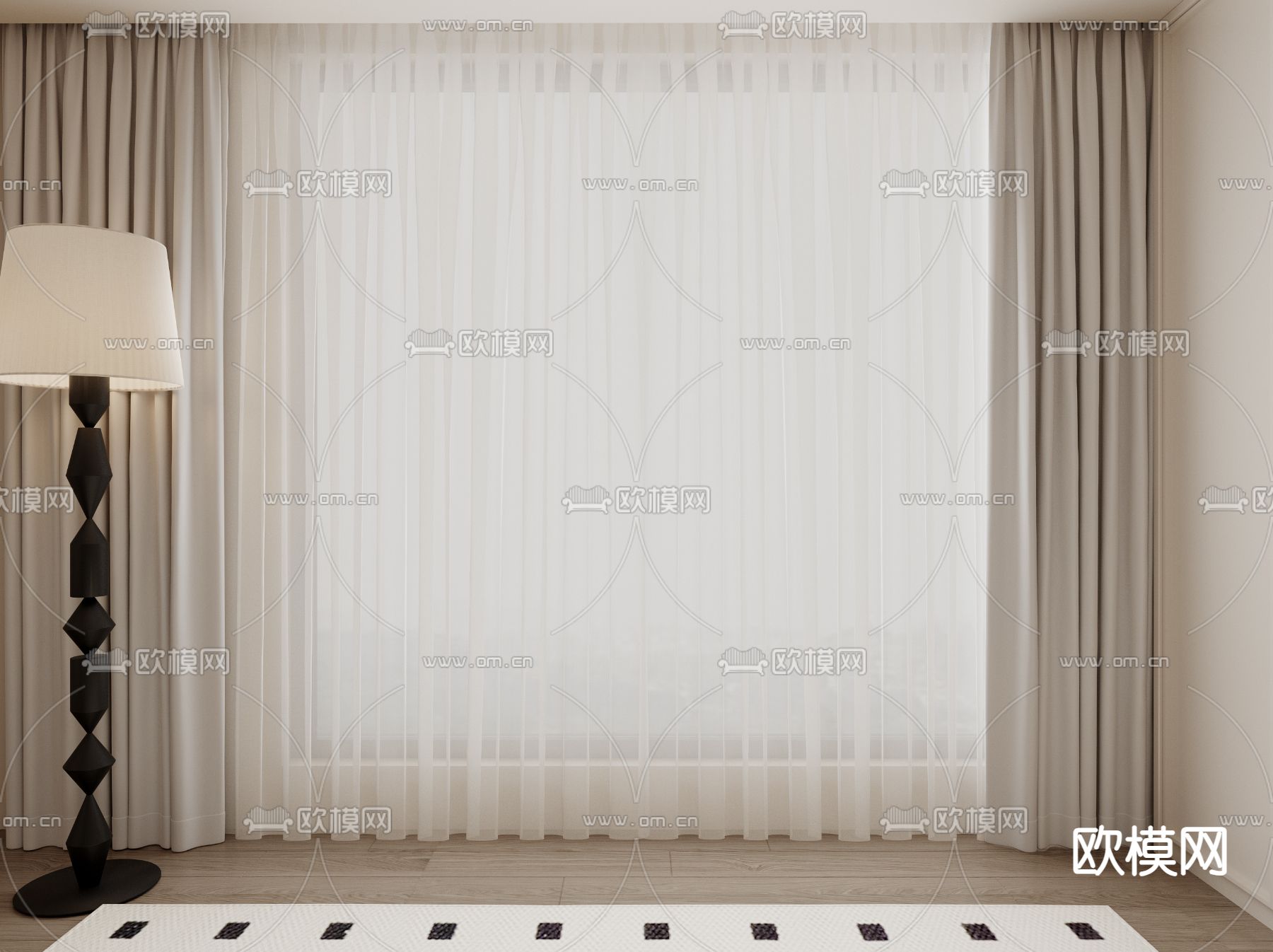 窗帘 窗纱3d模型下载