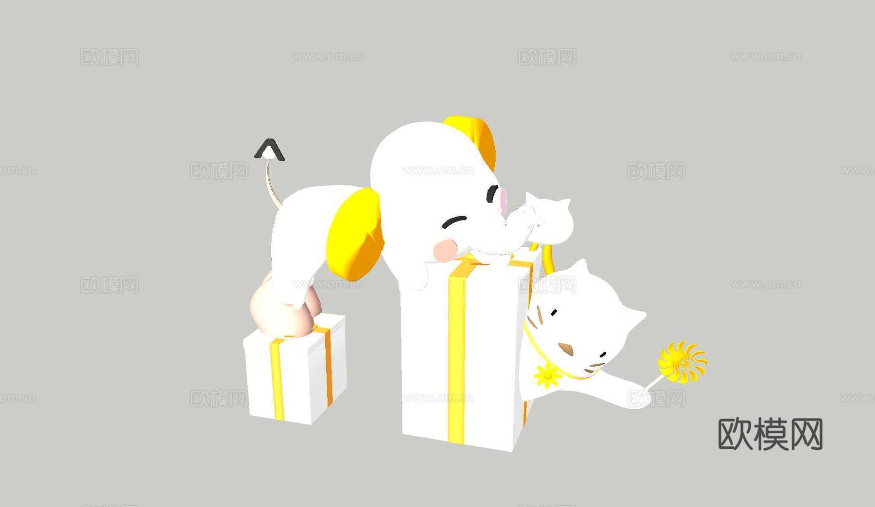 景观雕塑 商业雕塑 动物雕塑su模型