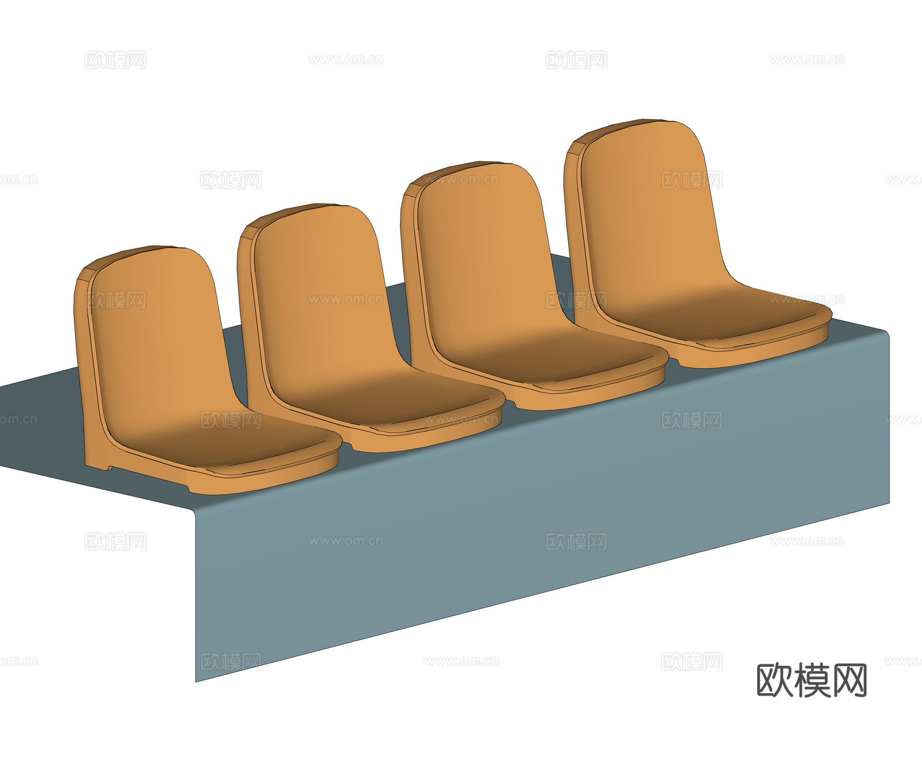 景观座椅 公共座椅 体育场座椅 观赛台连排座椅su模型
