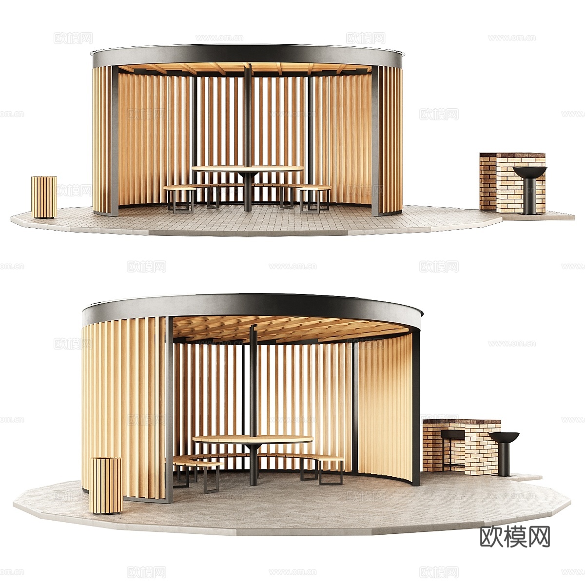烧烤凉亭3d模型