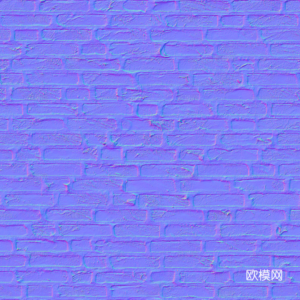 无缝红砖砖墙老旧砖墙 PBR材质贴图 1k