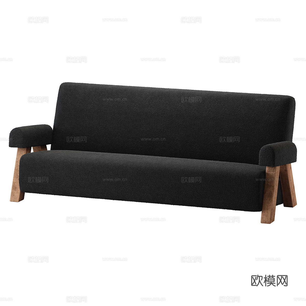 北欧简约双人沙发 双人沙发 简约沙发 客厅沙发 抱枕3d模型下载