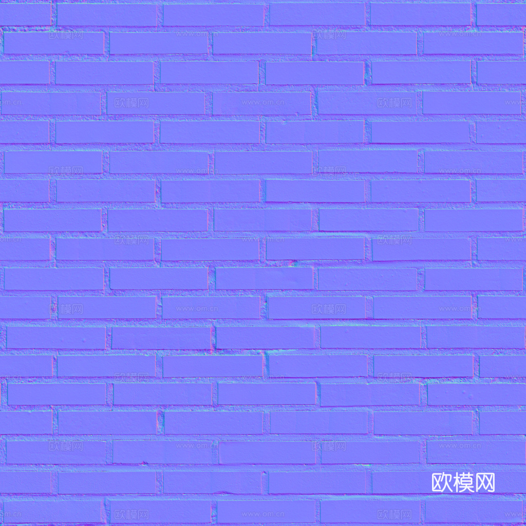 无缝红砖砖墙 PBR材质贴图 1k