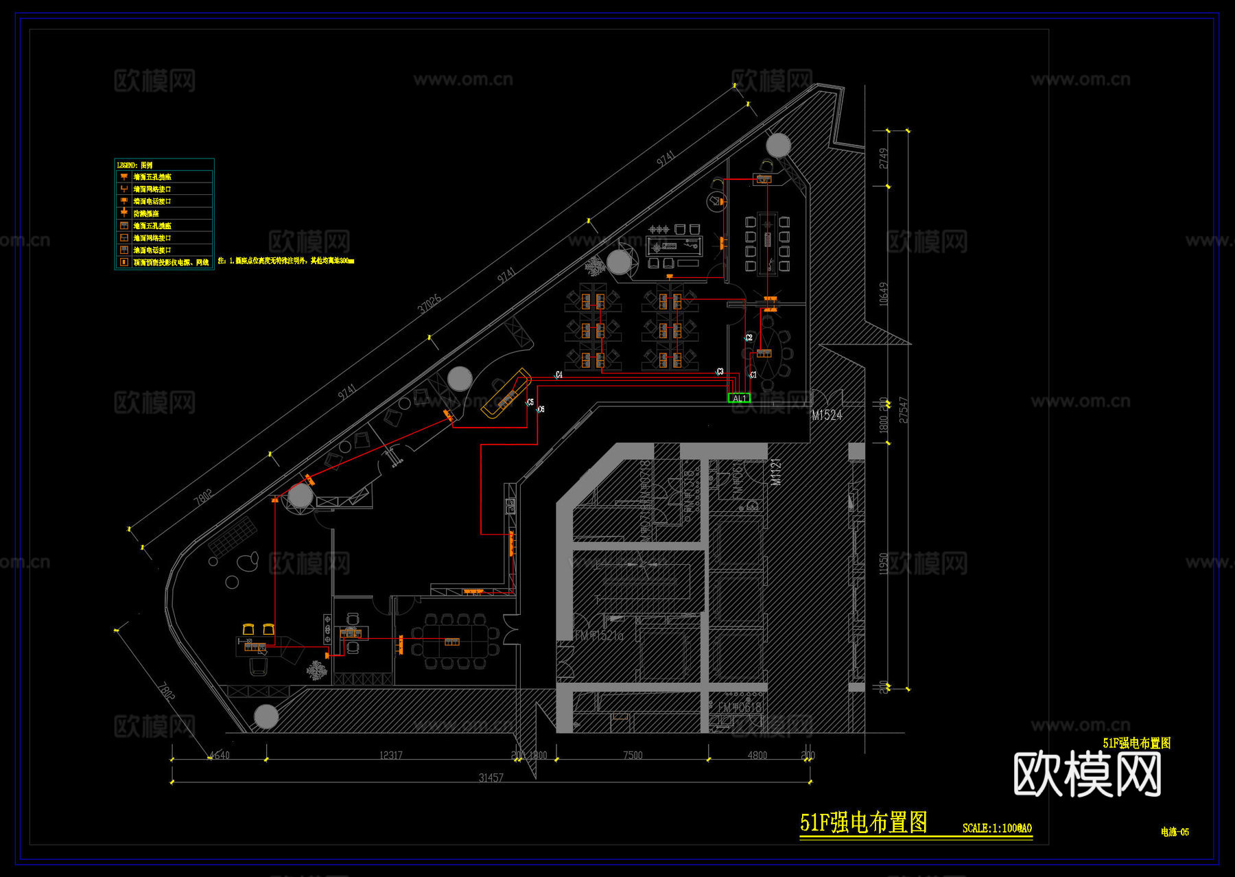 办公空间施工图cad施工图