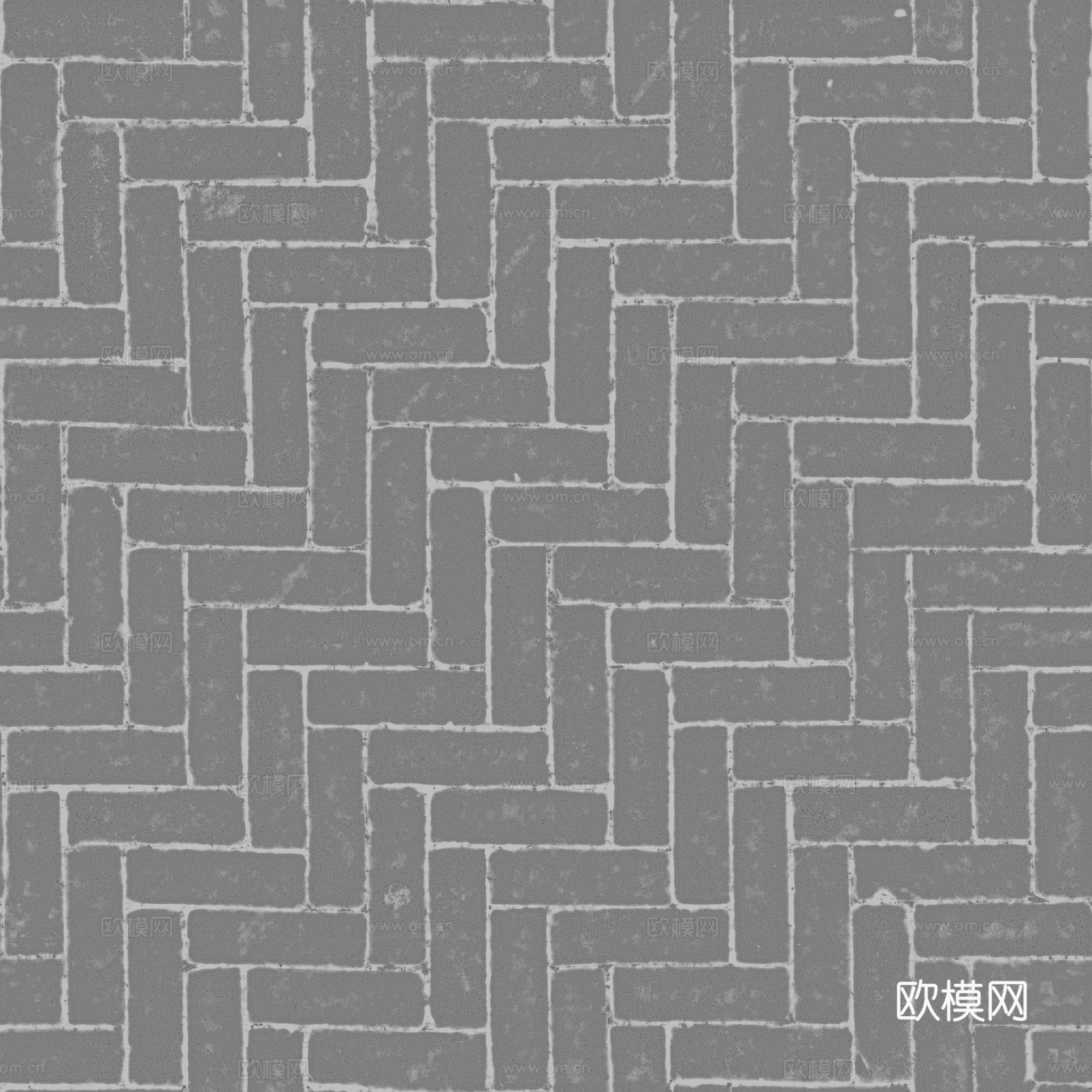 无缝老旧青砖地砖户外砖铺路砖 PBR材质贴图 2k