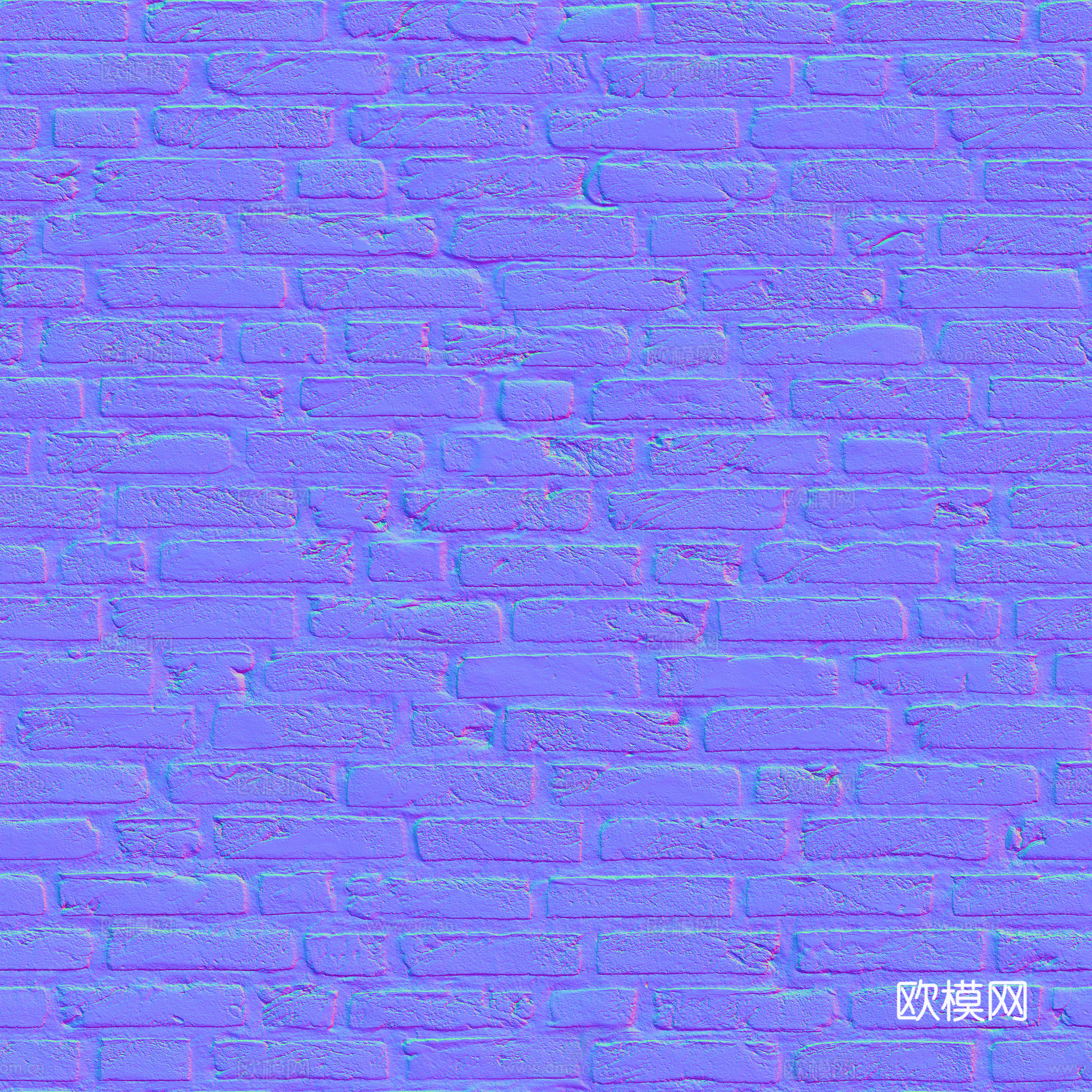 无缝破旧砖墙砖地 PBR材质贴图 2k