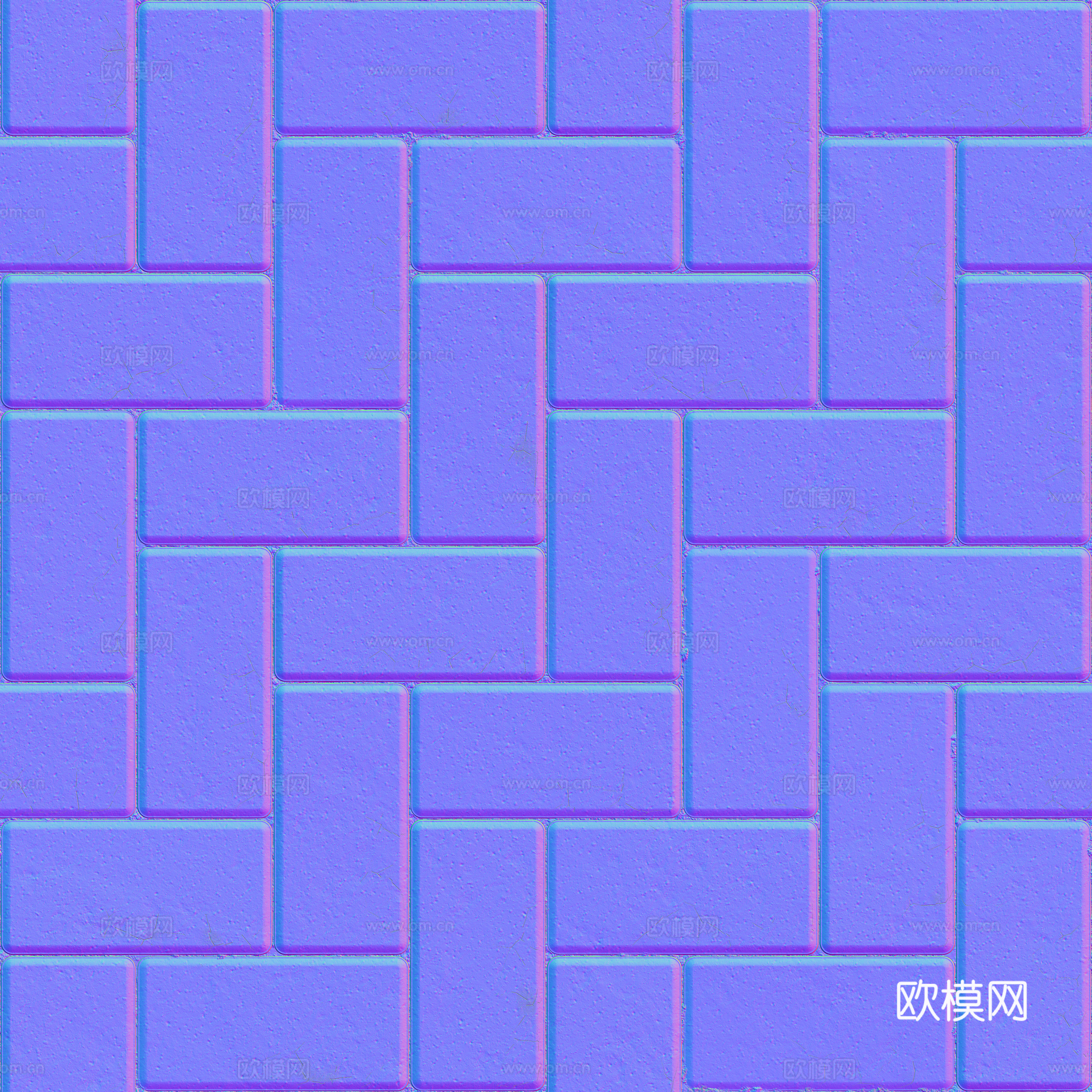 无缝青砖户外砖铺路石铺路砖 PBR材质贴图 2k