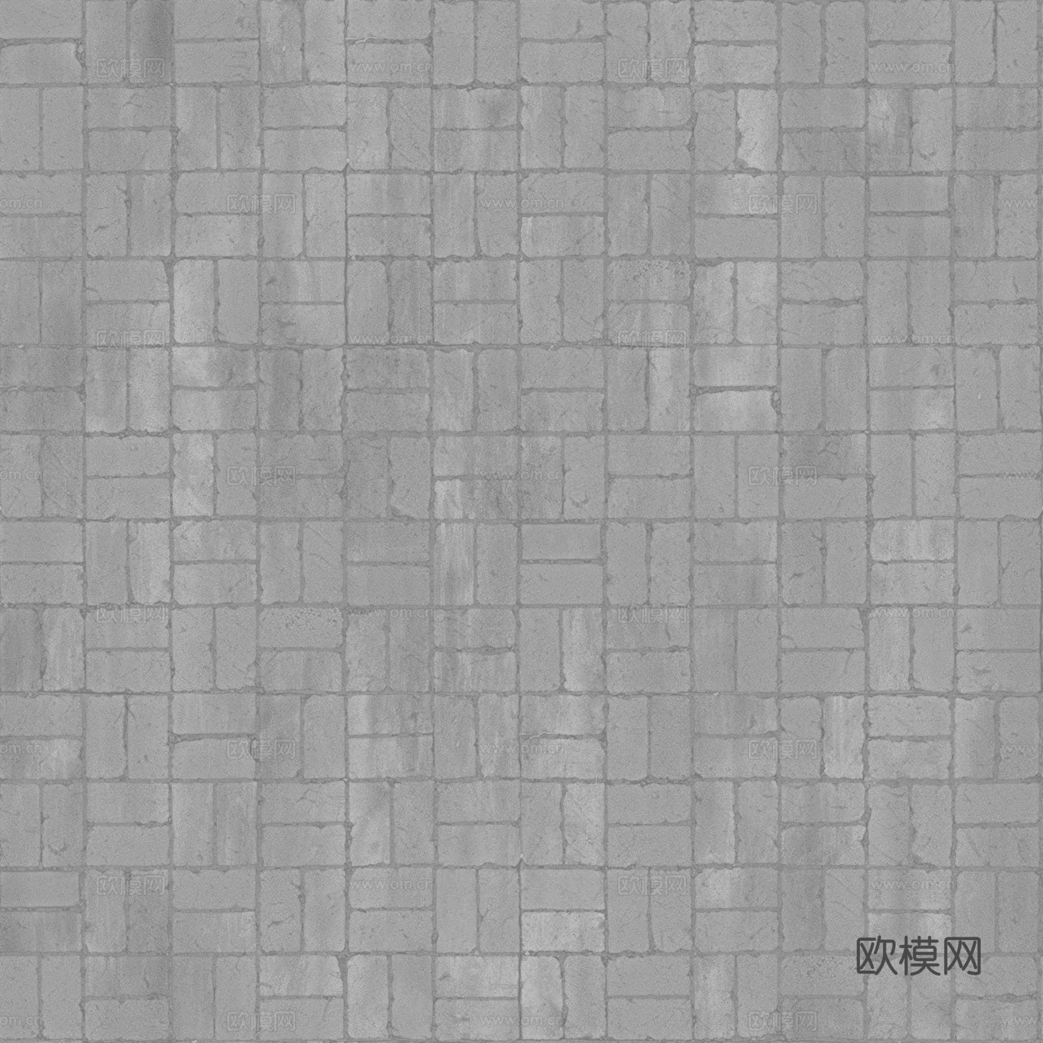 无缝水泥砖户外砖铺路石铺路砖 PBR材质贴图 2k