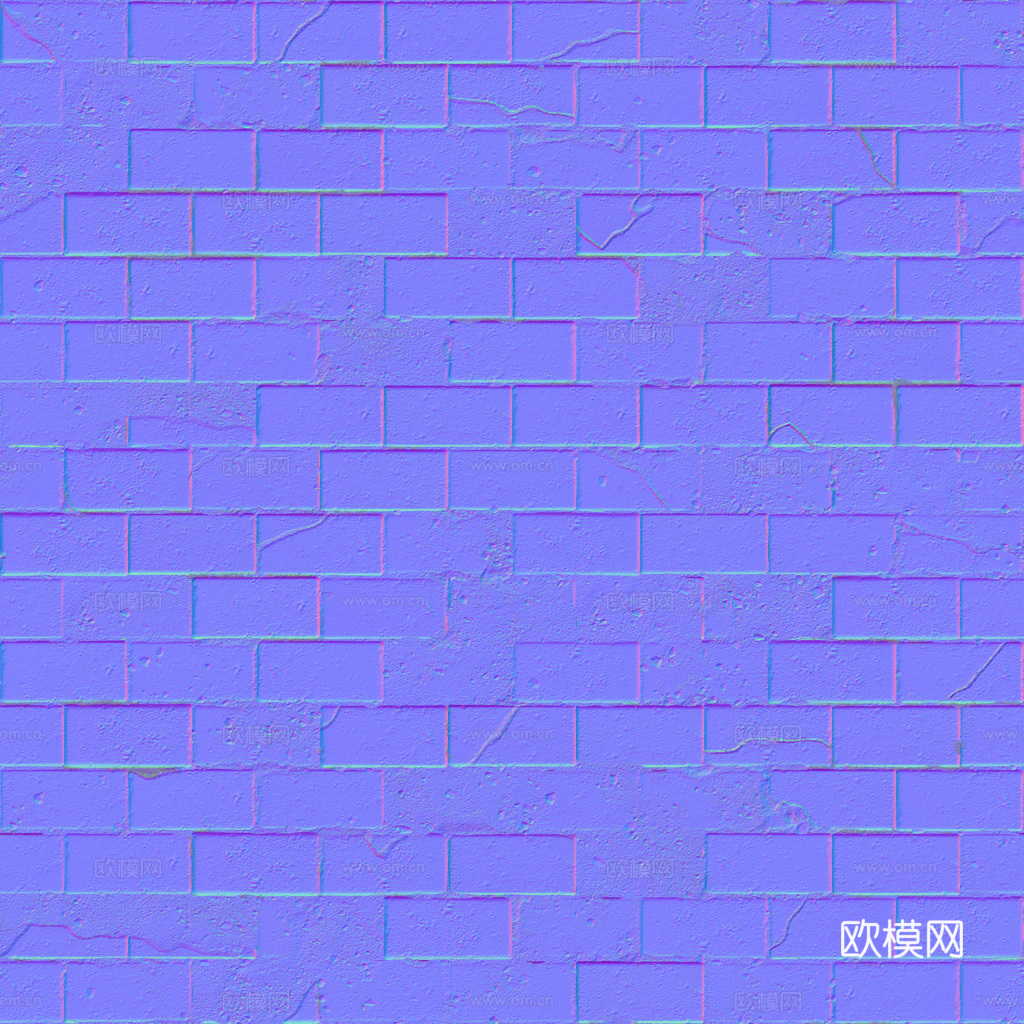 无缝破旧红砖户外砖铺路石铺路砖 PBR材质贴图 1k