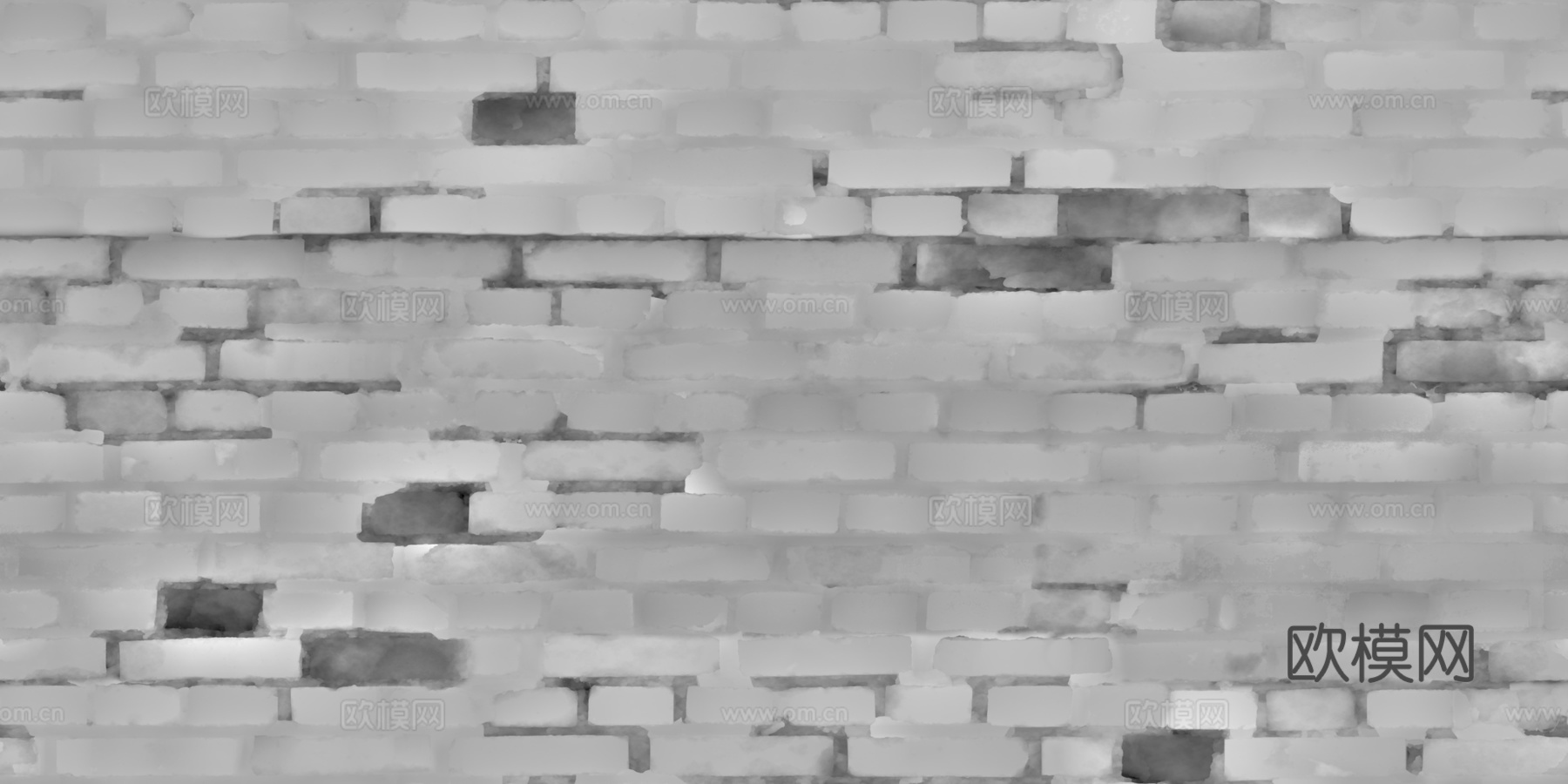 无缝破旧红砖砖墙 PBR材质贴图 2k