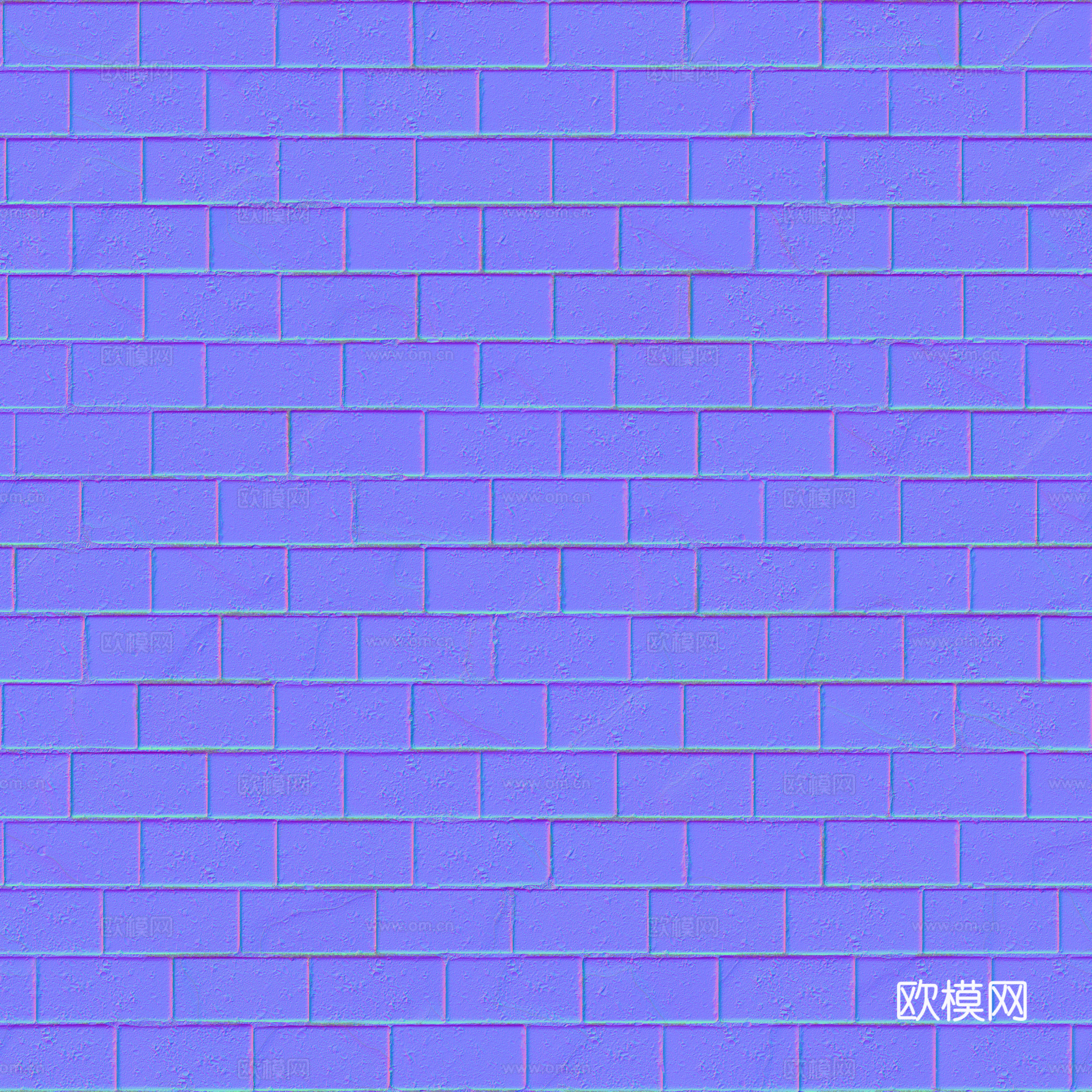 无缝红砖户外砖铺路石铺路砖 PBR材质贴图 2k