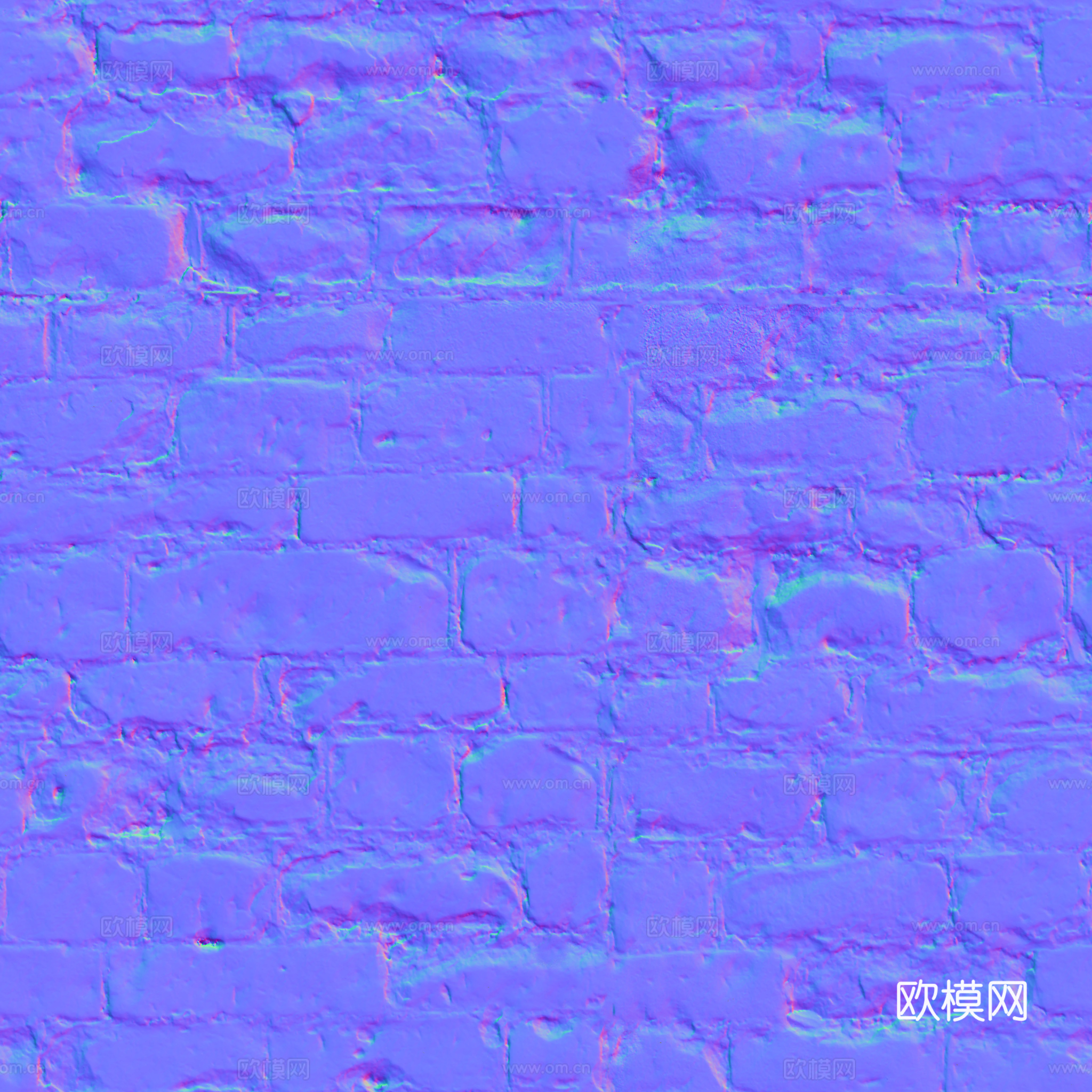 无缝破旧墙砖户外砖 PBR材质贴图 2k
