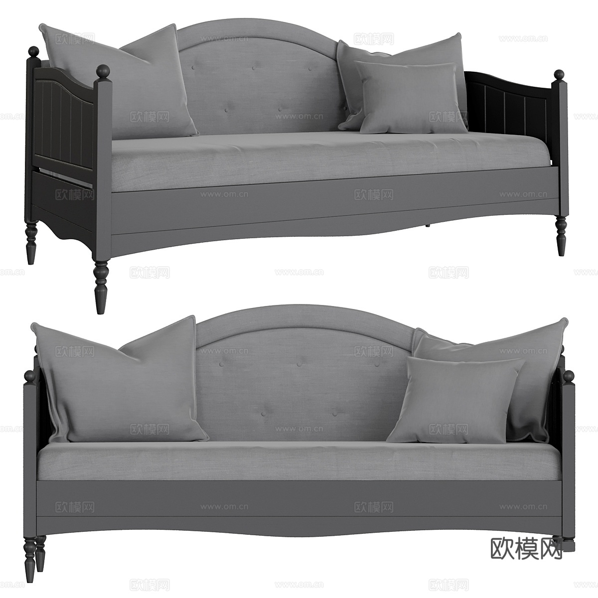 奥托曼多人沙发3d模型下载