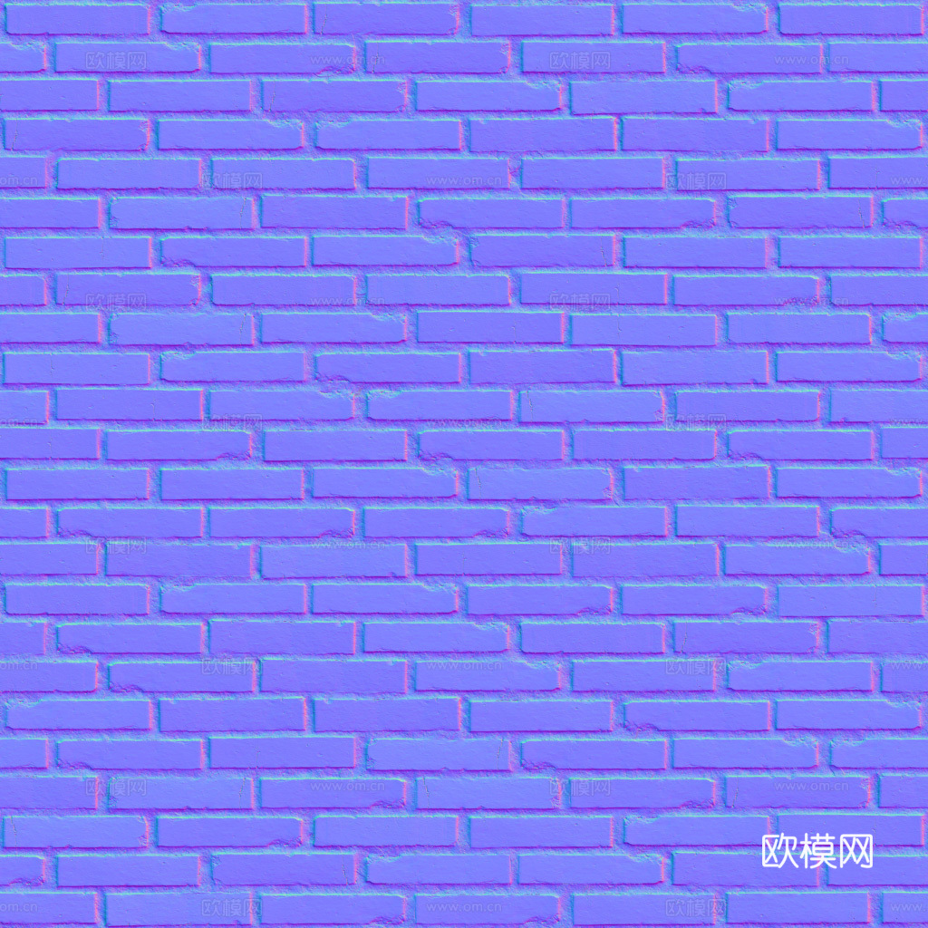 无缝红砖砖墙 PBR材质贴图 1k