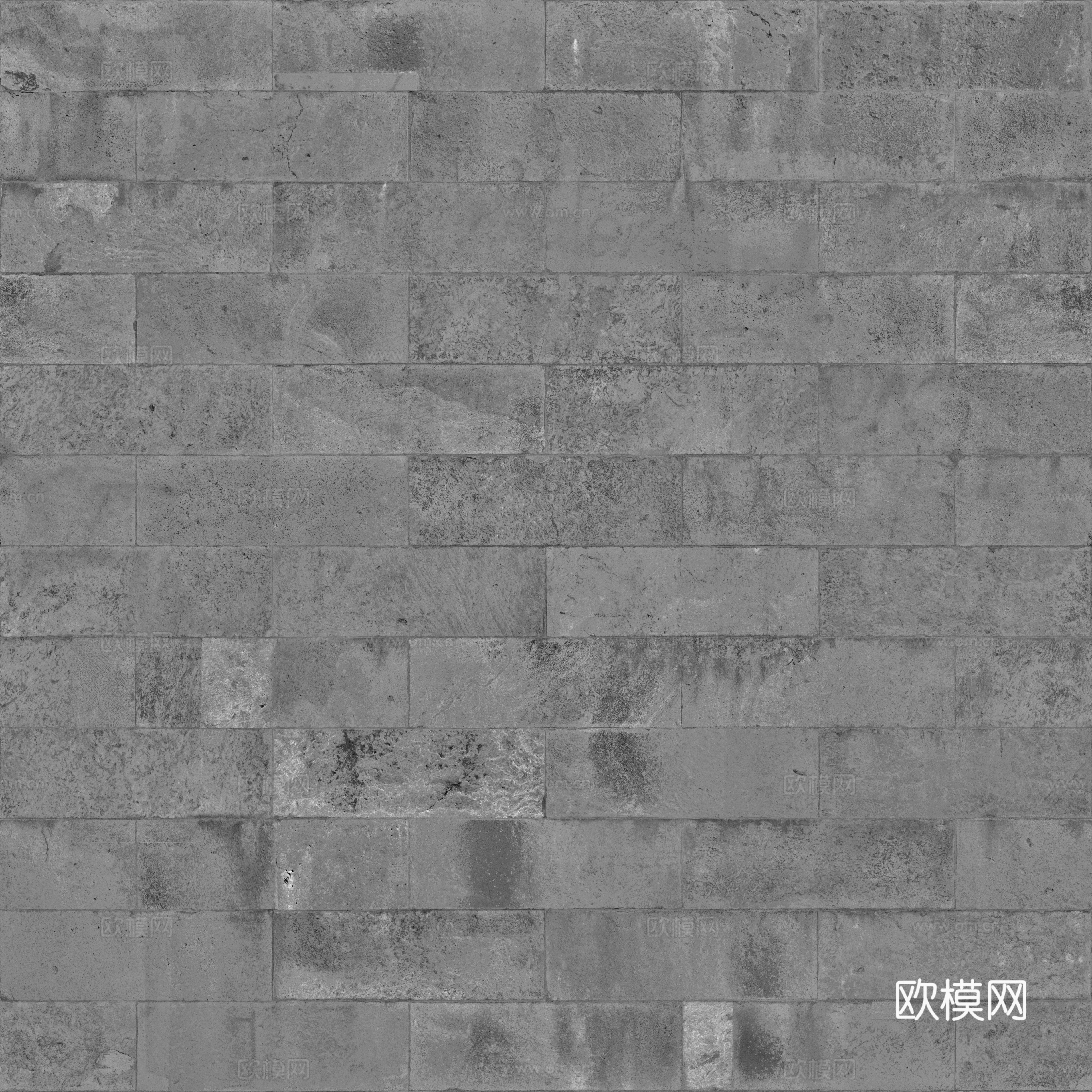 无缝老旧石砖墙砖地砖户外砖 PBR材质贴图 2k