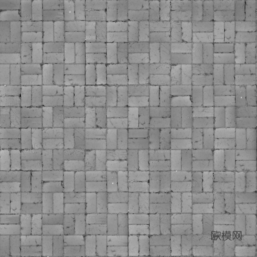 无缝水泥砖户外砖铺路石铺路砖 PBR材质贴图 1k