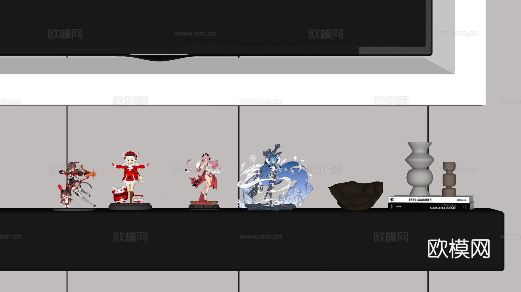 雕塑潮玩手办办su模型
