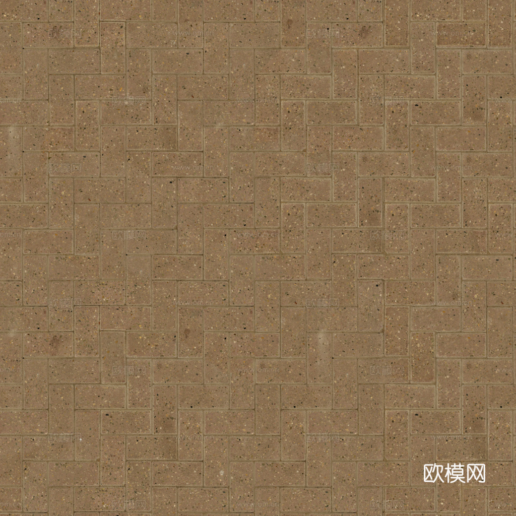 无缝土色水泥砖户外砖铺路石铺路砖 PBR材质贴图 1k