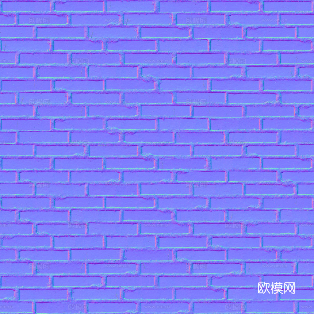 无缝红砖砖墙 PBR材质贴图 1k