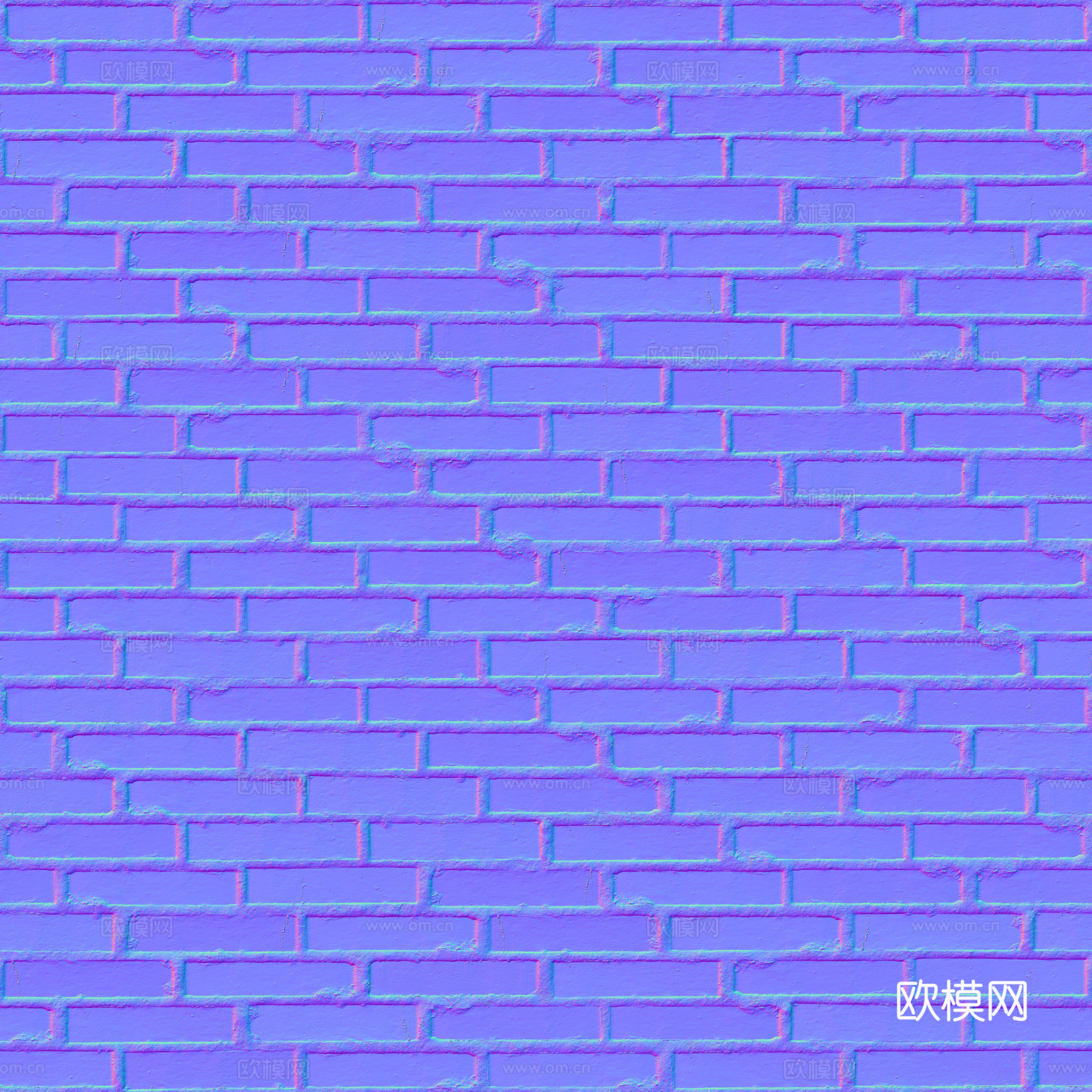 无缝红砖砖墙 PBR材质贴图 2k