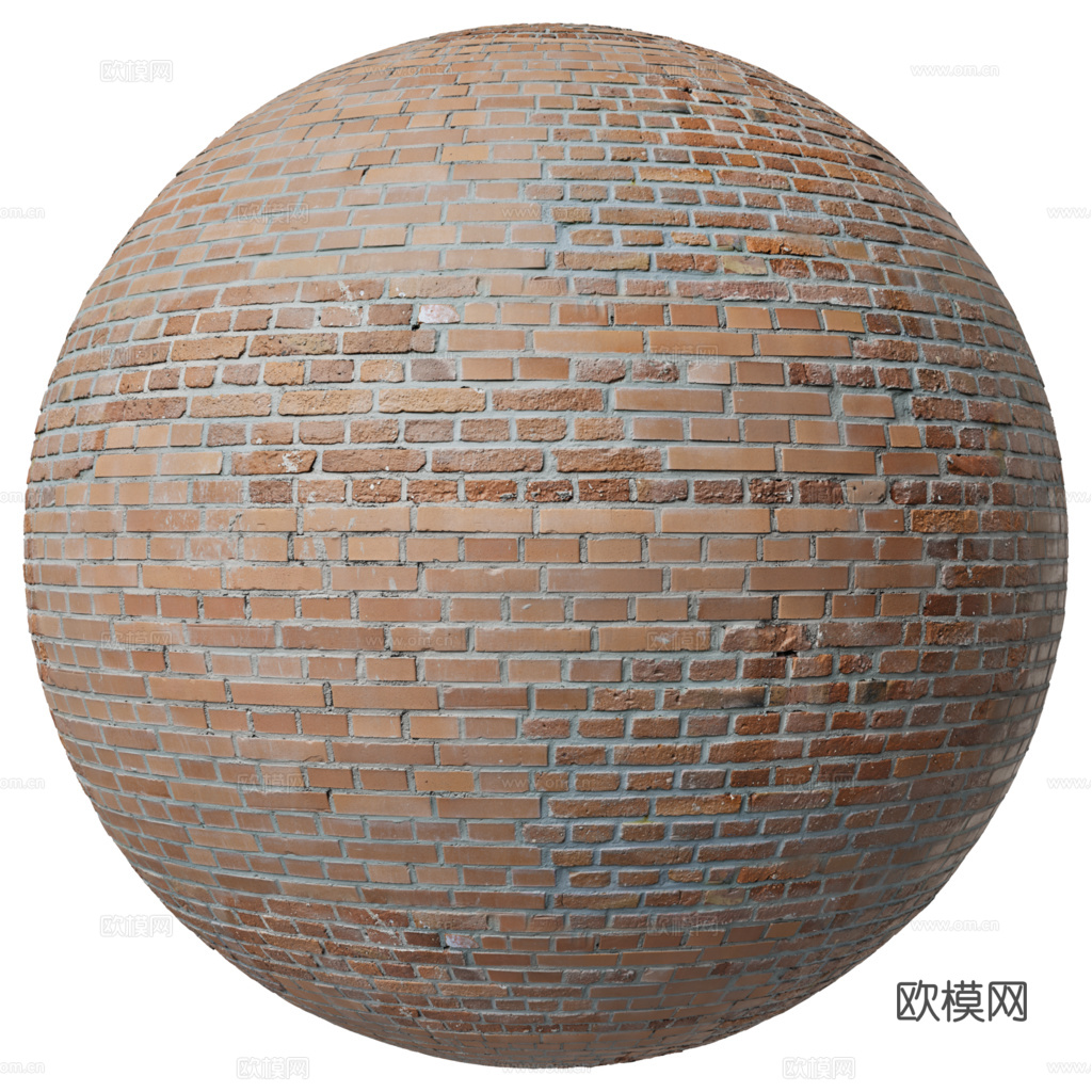 无缝老旧红砖砖墙 PBR材质贴图 1k
