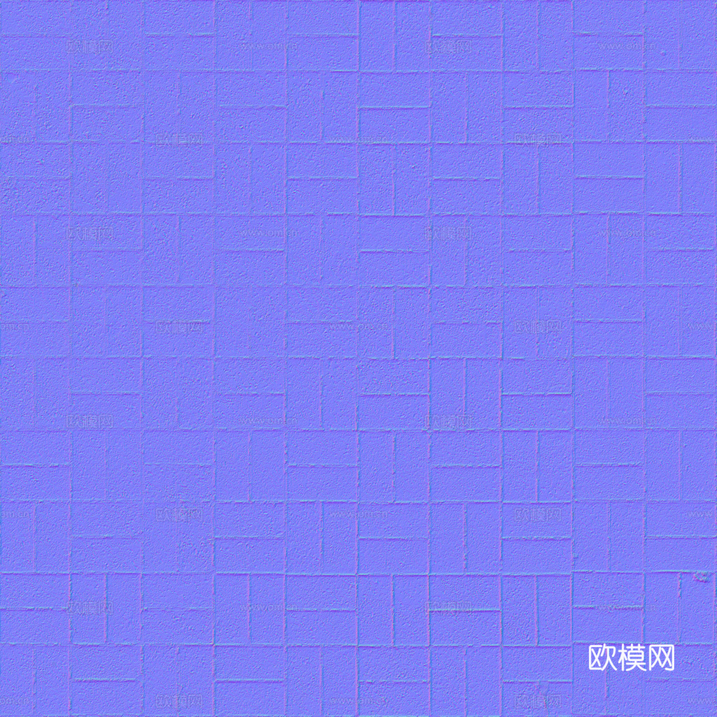 无缝水泥砖户外砖铺路石铺路砖 PBR材质贴图 1k