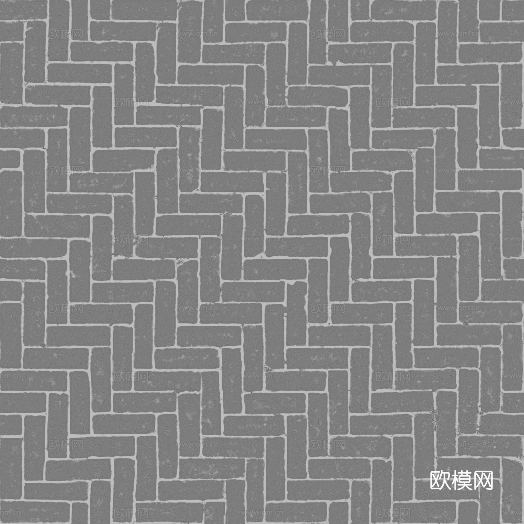 无缝红砖户外砖铺路石铺路砖 PBR材质贴图 2k