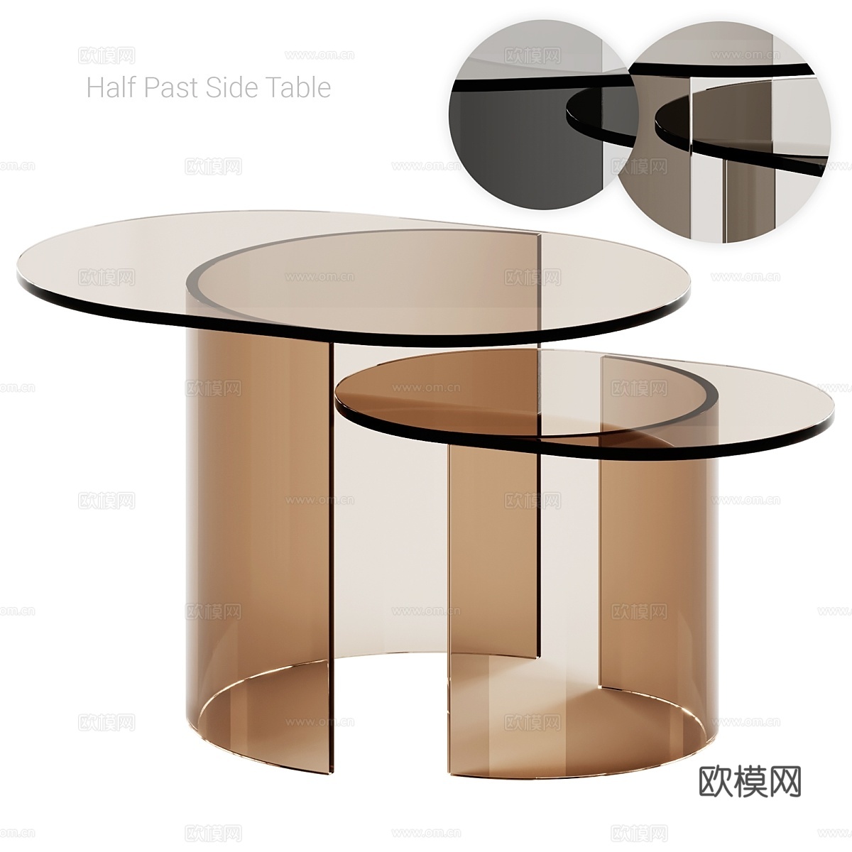Blu Dot半过去边桌3d模型
