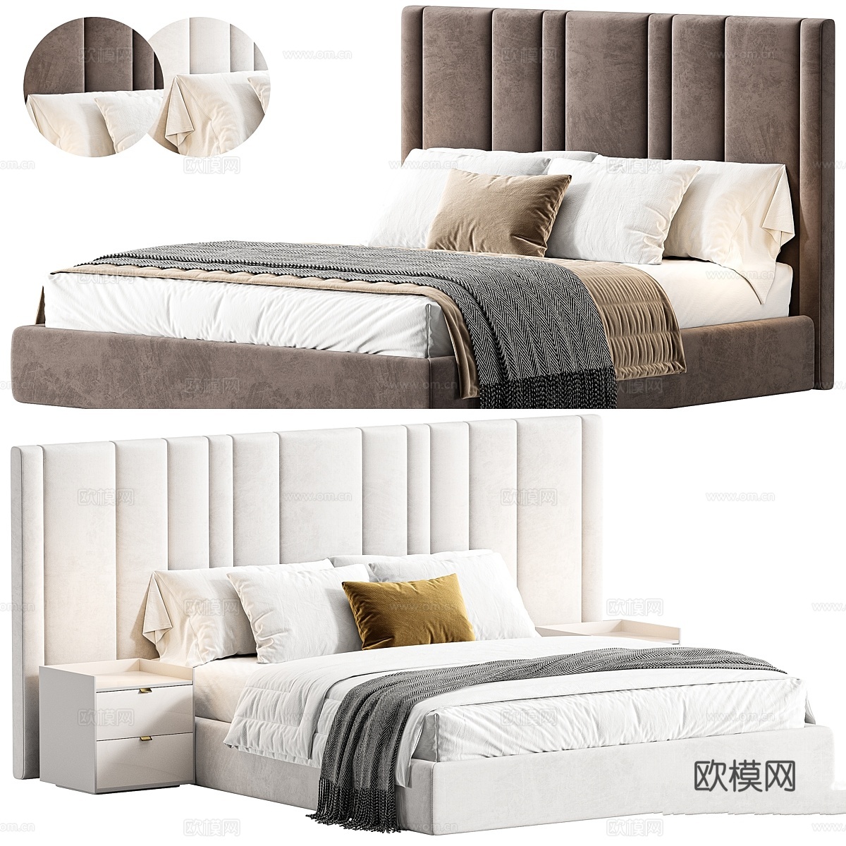 Loredo 双人床3d模型下载