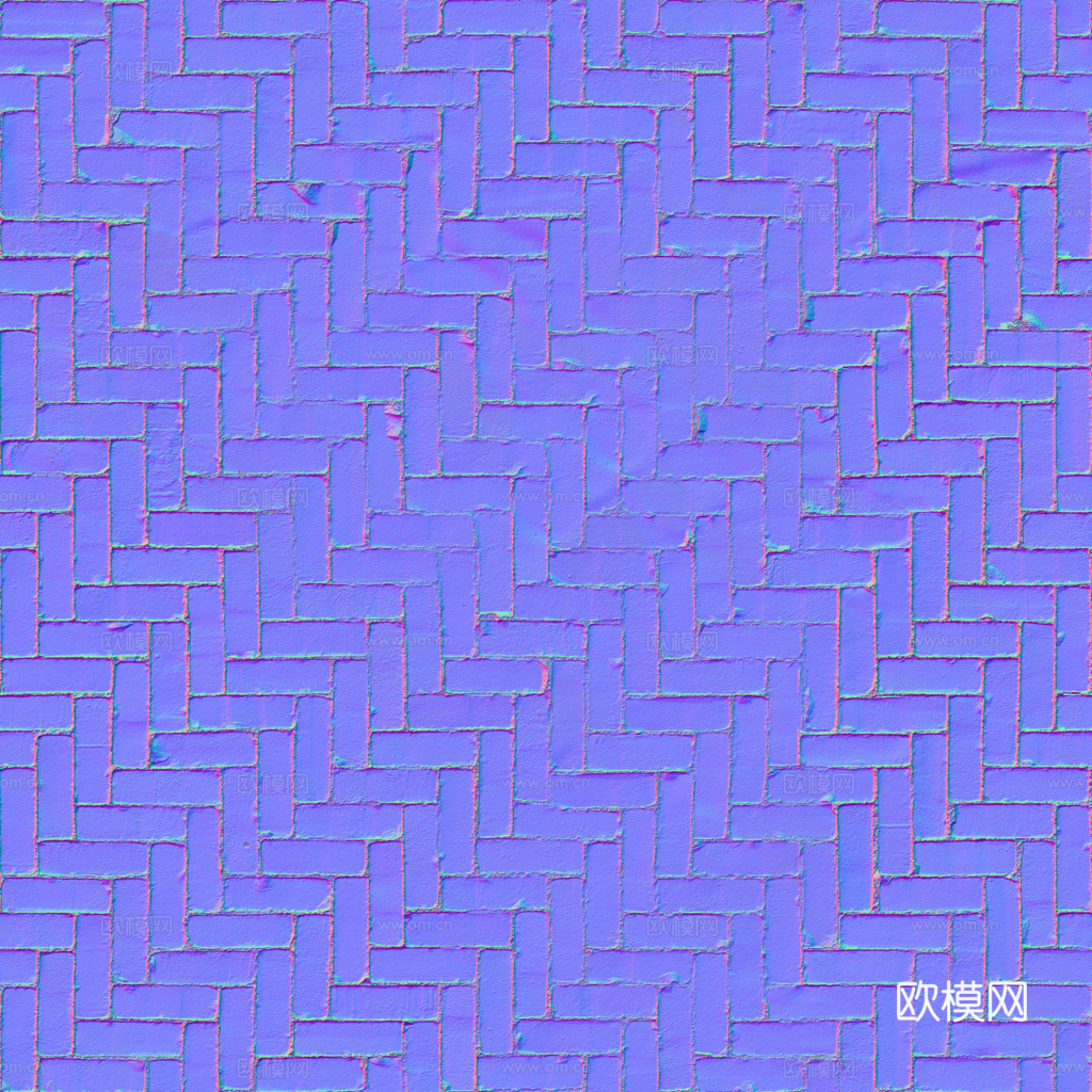 无缝红砖户外砖铺路石铺路砖 PBR材质贴图 1k