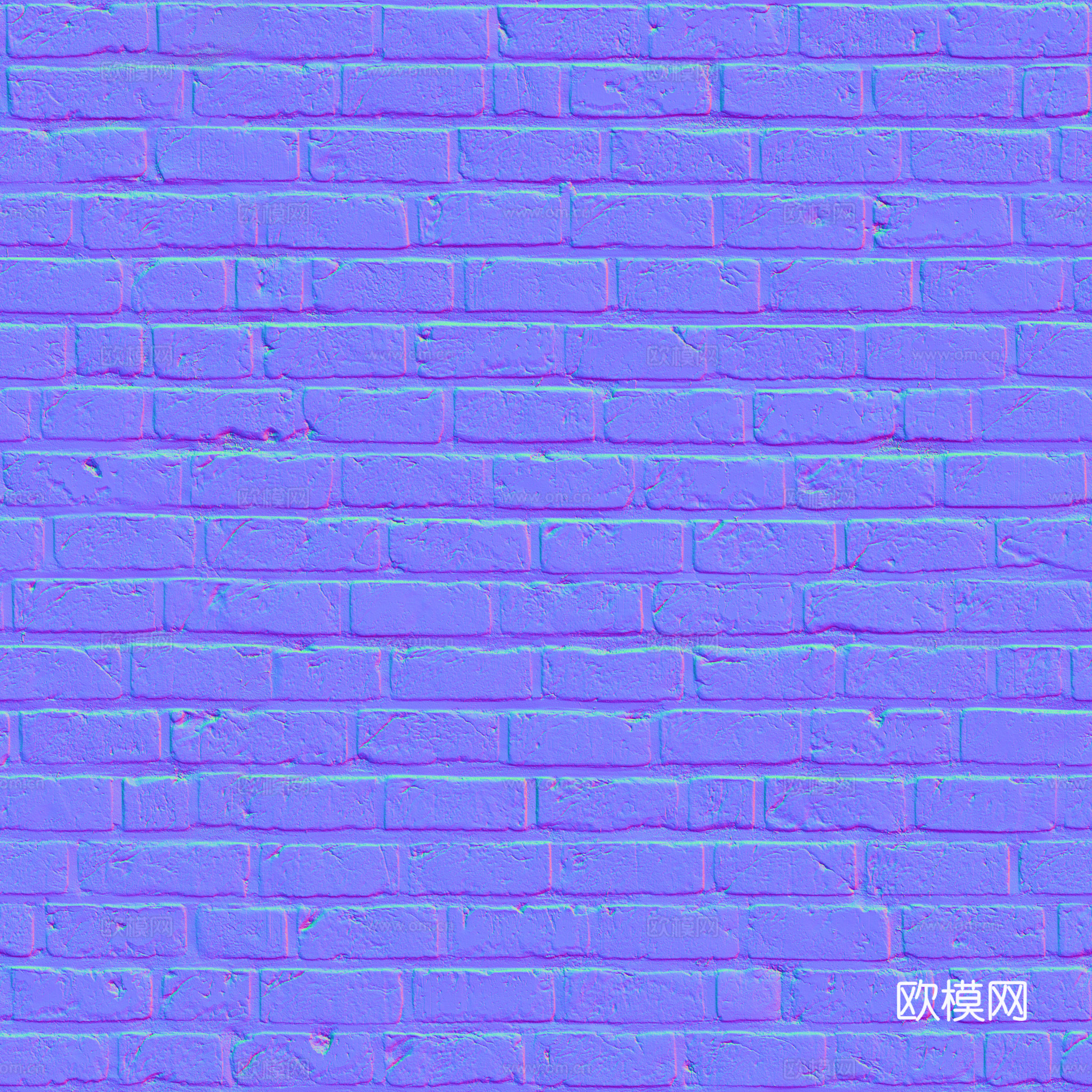无缝红砖墙砖墙老旧砖墙 PBR材质贴图 2k