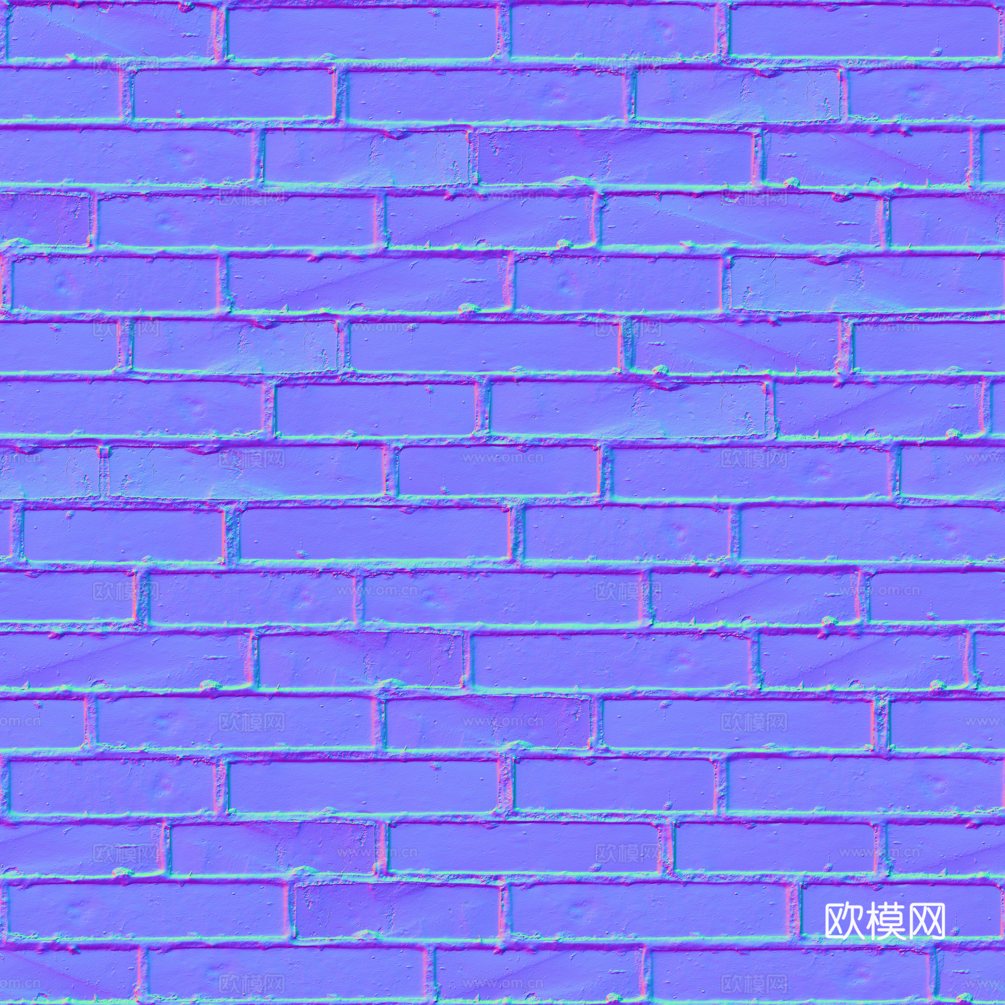 无缝老旧红砖砖墙 PBR材质贴图 2k