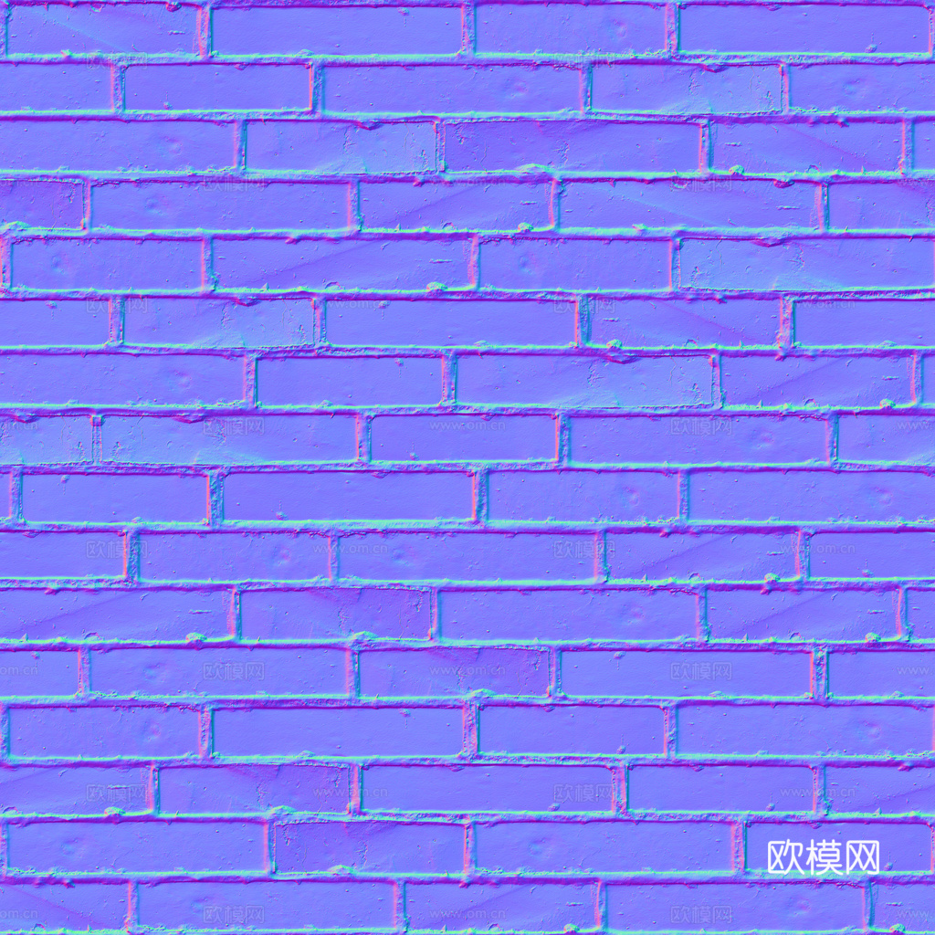无缝老旧红砖砖墙 PBR材质贴图 1k