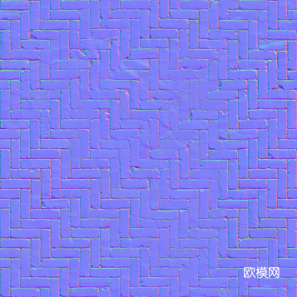 无缝红砖户外砖铺路石铺路砖 PBR材质贴图 1k