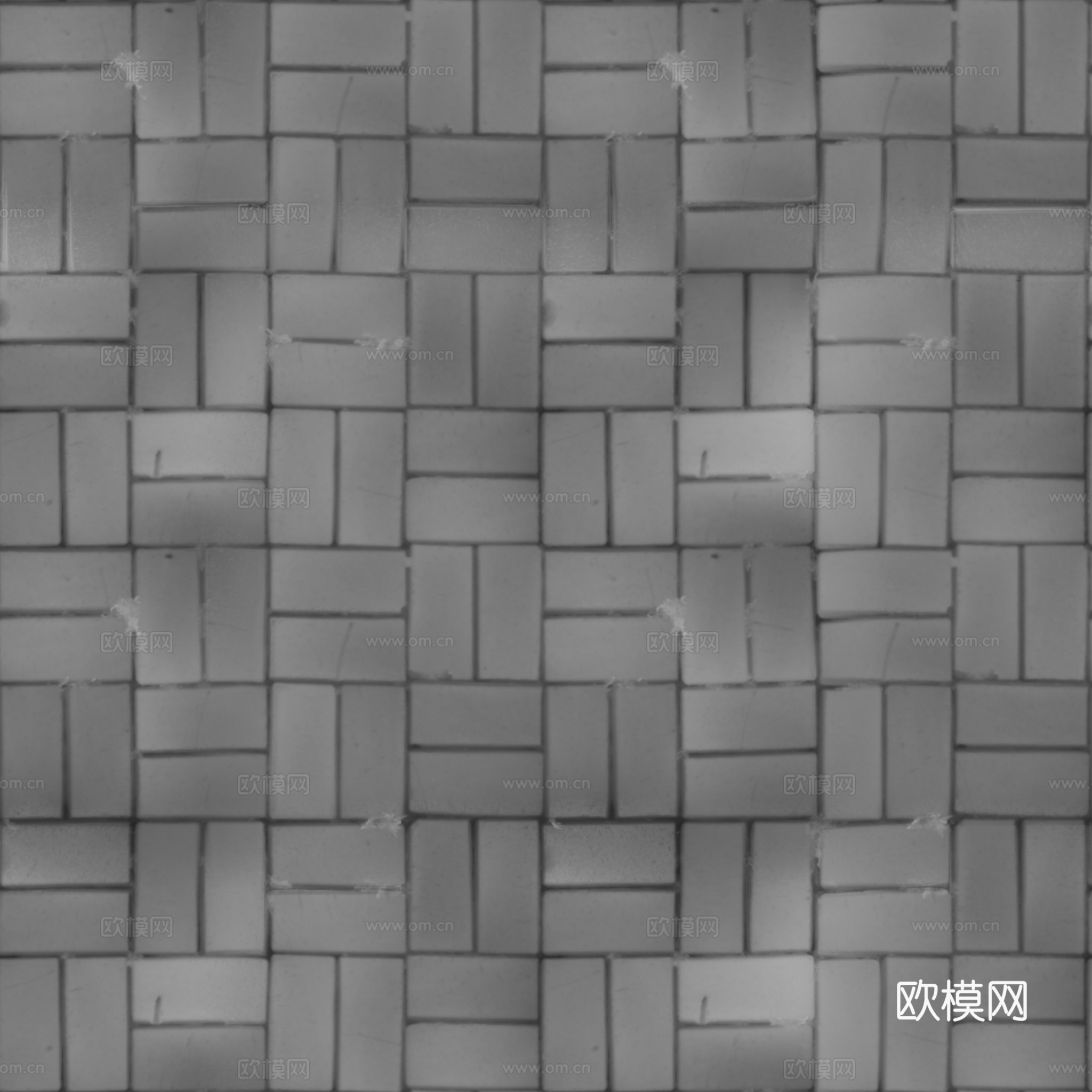 无缝老旧地砖户外砖铺路砖 PBR材质贴图 2k